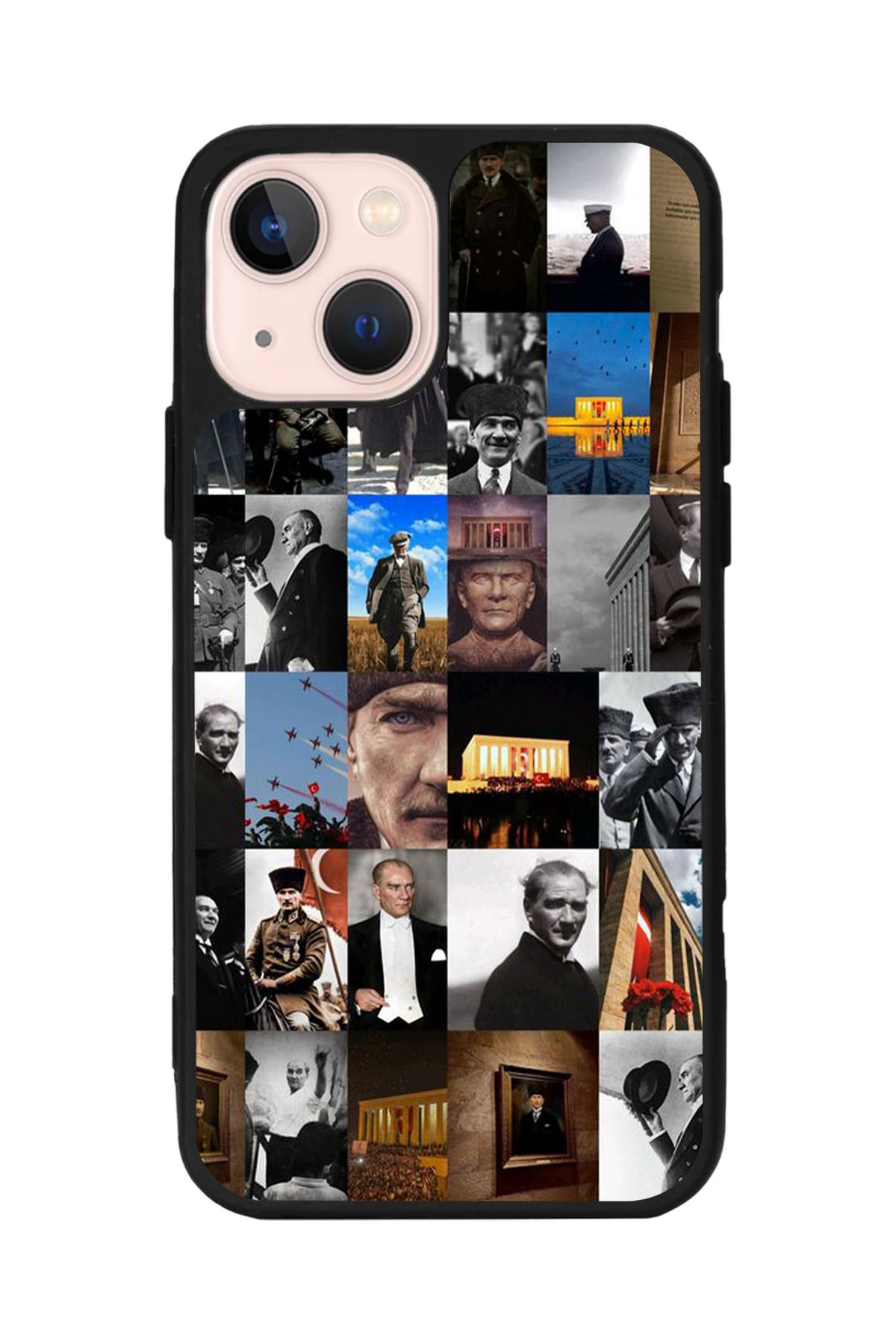 Aksel Kılıf Apple iPhone 15 Plus Uyumlu Baskılı,Mat Siyah,Yumuşak Silikon,Koruyucu,Şok Emici Kapak,Kılıf