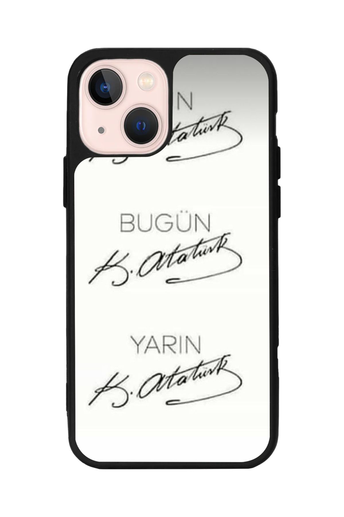 Aksel Kılıf Apple iphone 14 Uyumlu Baskılı, Mat Siyah Renk, Yumuşak Silikon, Koruyucu, Şok Emici Kapak, Kılıf