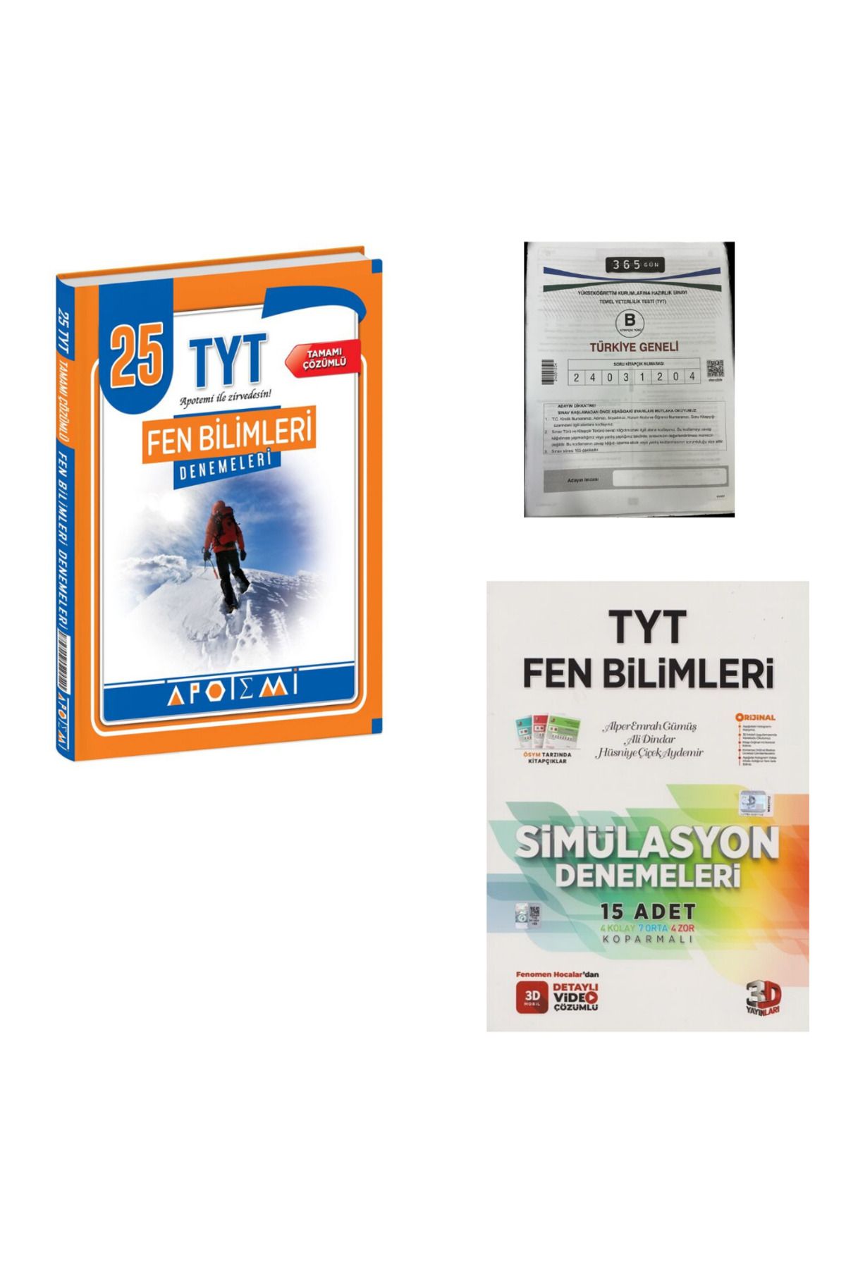 Marsis Yayınları 2025 Apotemi TYT Fen Bilimleri ve 3D TYT Fen Bilimleri Denemeleri