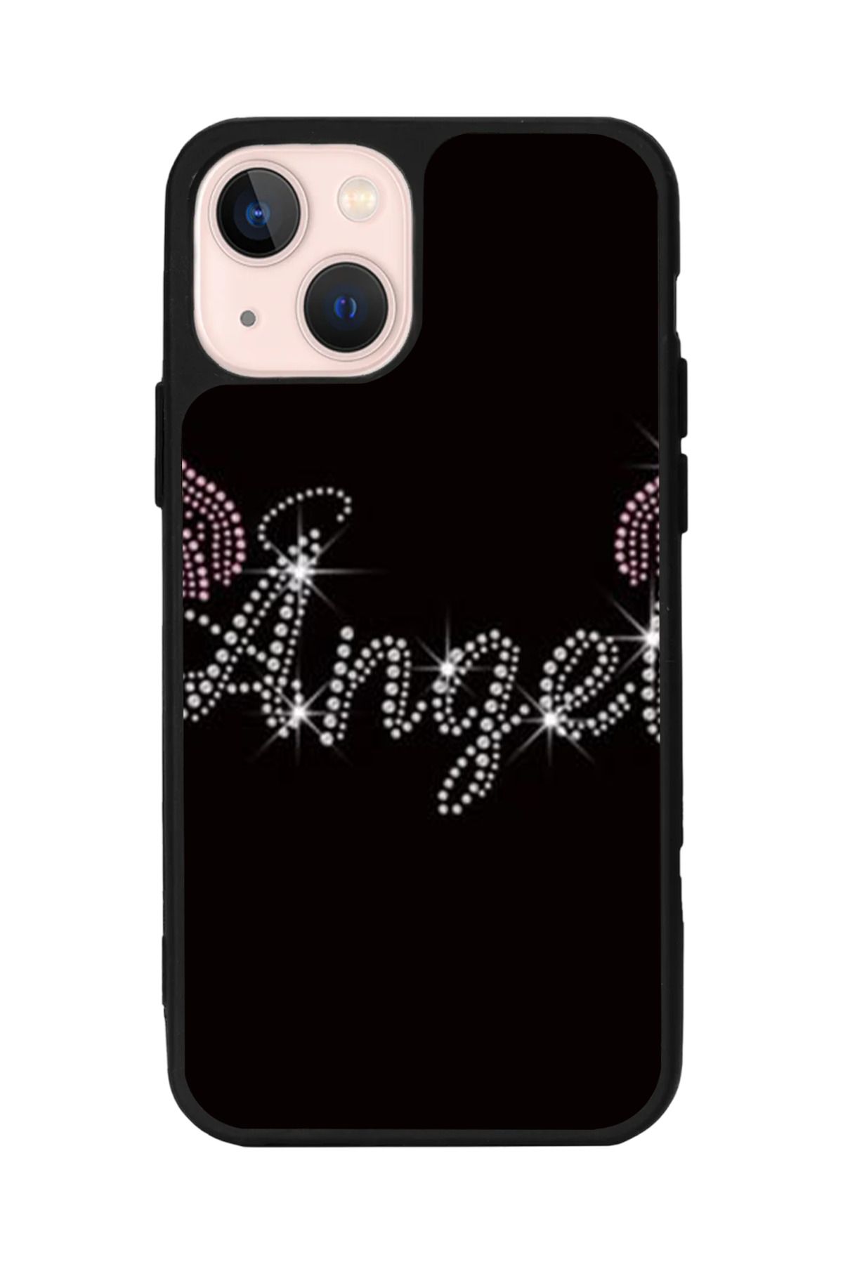 Aksel Kılıf Apple iPhone 15 Uyumlu Baskılı, Mat Siyah Renk, Yumuşak Silikon, Koruyucu, Şok Emici Kapak, Kılıf
