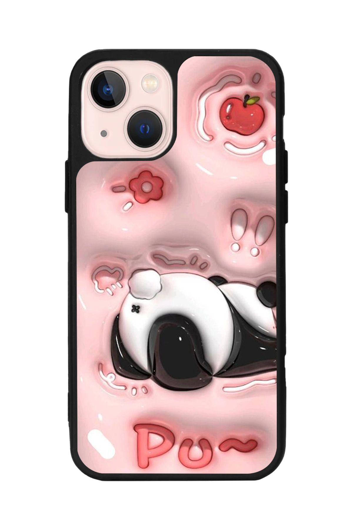 Aksel Kılıf Apple iPhone 14 Plus Uyumlu Baskılı, Mat Siyah,Yumuşak Silikon,Koruyucu,Şok Emici Kapak,Kılıf