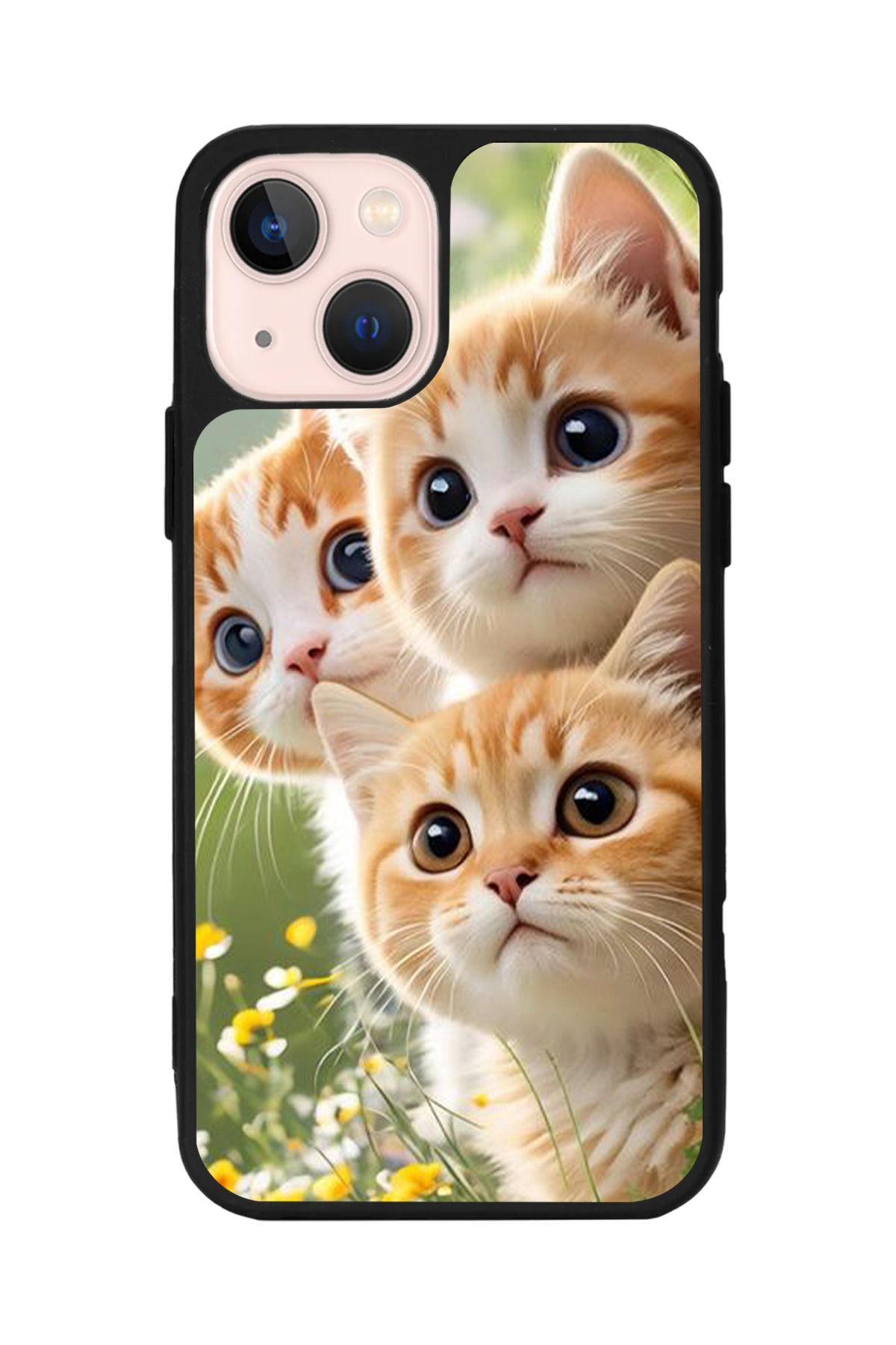 Aksel Kılıf Apple iPhone 15 Uyumlu Baskılı, Mat Siyah Renk, Yumuşak Silikon, Koruyucu, Şok Emici Kapak, Kılıf