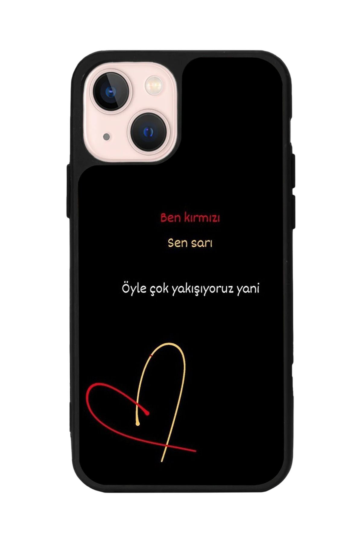 Aksel Kılıf Apple iPhone 15 Uyumlu Baskılı, Mat Siyah Renk, Yumuşak Silikon, Koruyucu, Şok Emici Kapak, Kılıf