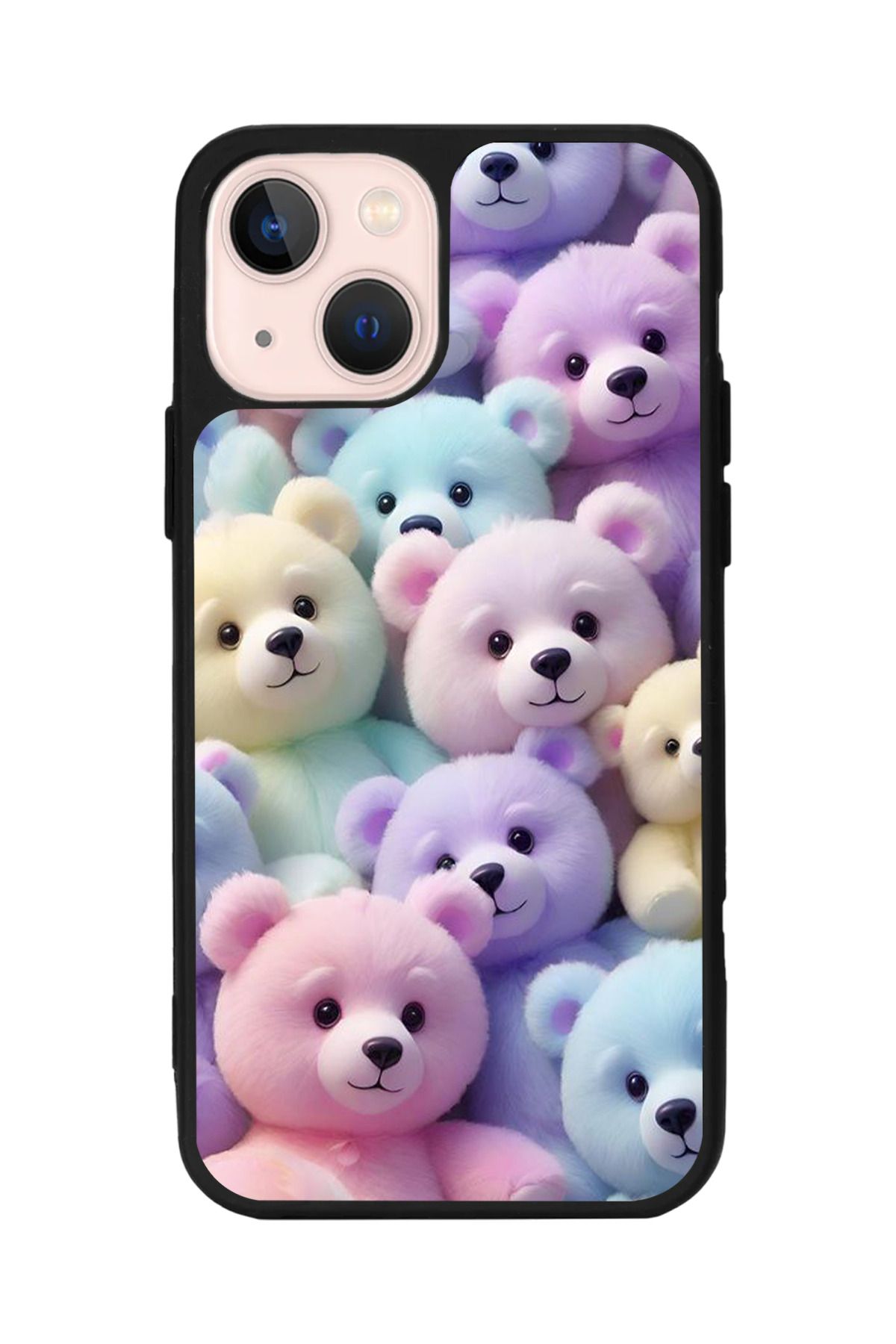 Aksel Kılıf Apple iPhone 14 Plus Uyumlu Baskılı, Mat Siyah,Yumuşak Silikon,Koruyucu,Şok Emici Kapak,Kılıf