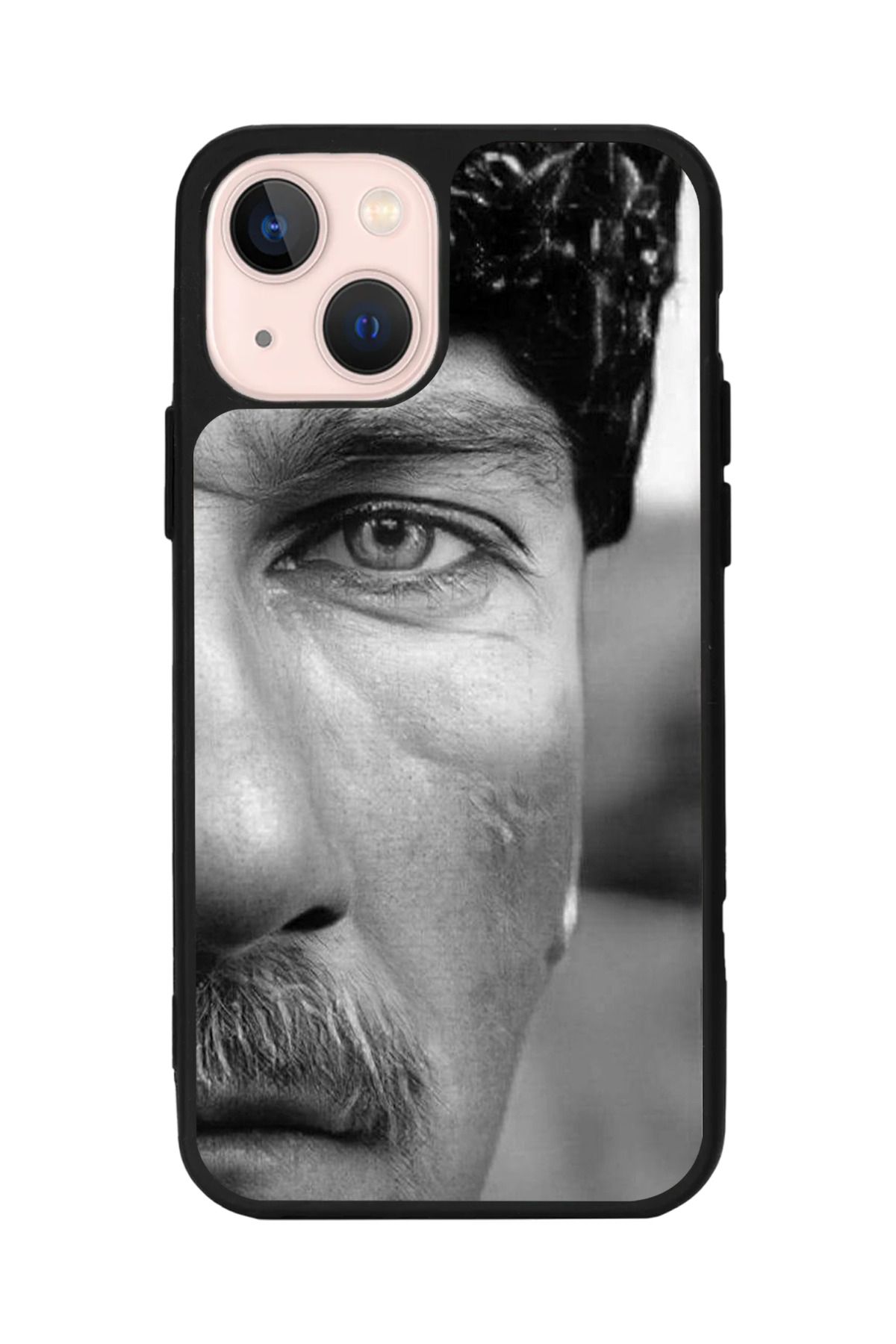 Aksel Kılıf Apple iPhone 15 Uyumlu Baskılı, Mat Siyah Renk, Yumuşak Silikon, Koruyucu, Şok Emici Kapak, Kılıf