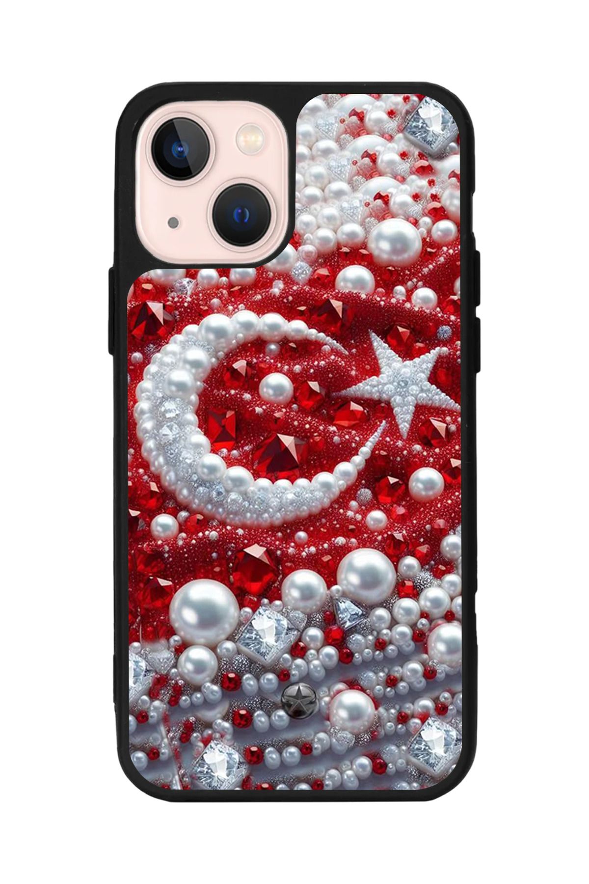 Aksel Kılıf Apple iPhone 14 Plus Uyumlu Baskılı, Mat Siyah,Yumuşak Silikon,Koruyucu,Şok Emici Kapak,Kılıf