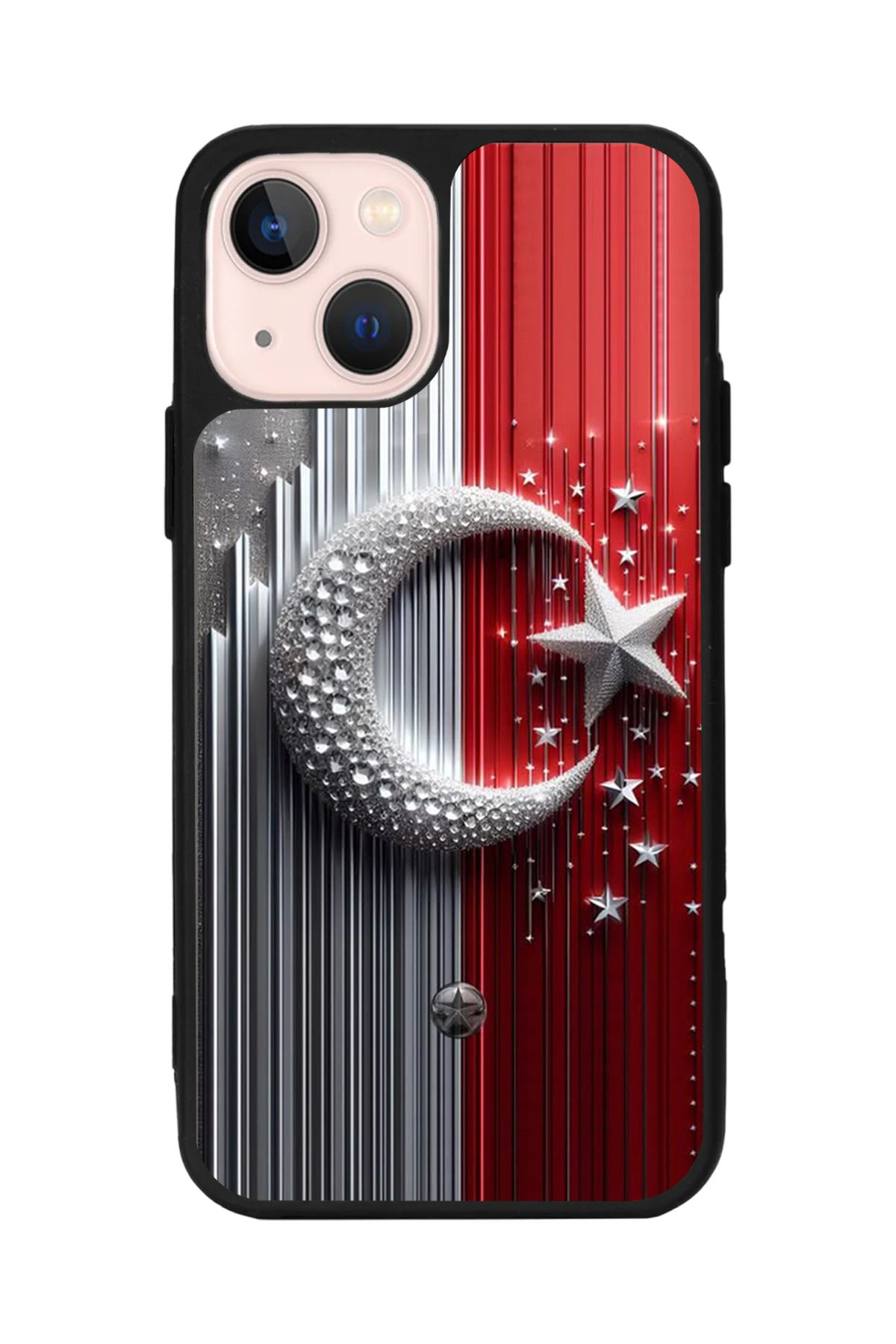 Aksel Kılıf Apple iphone 14 Uyumlu Baskılı, Mat Siyah Renk, Yumuşak Silikon, Koruyucu, Şok Emici Kapak, Kılıf