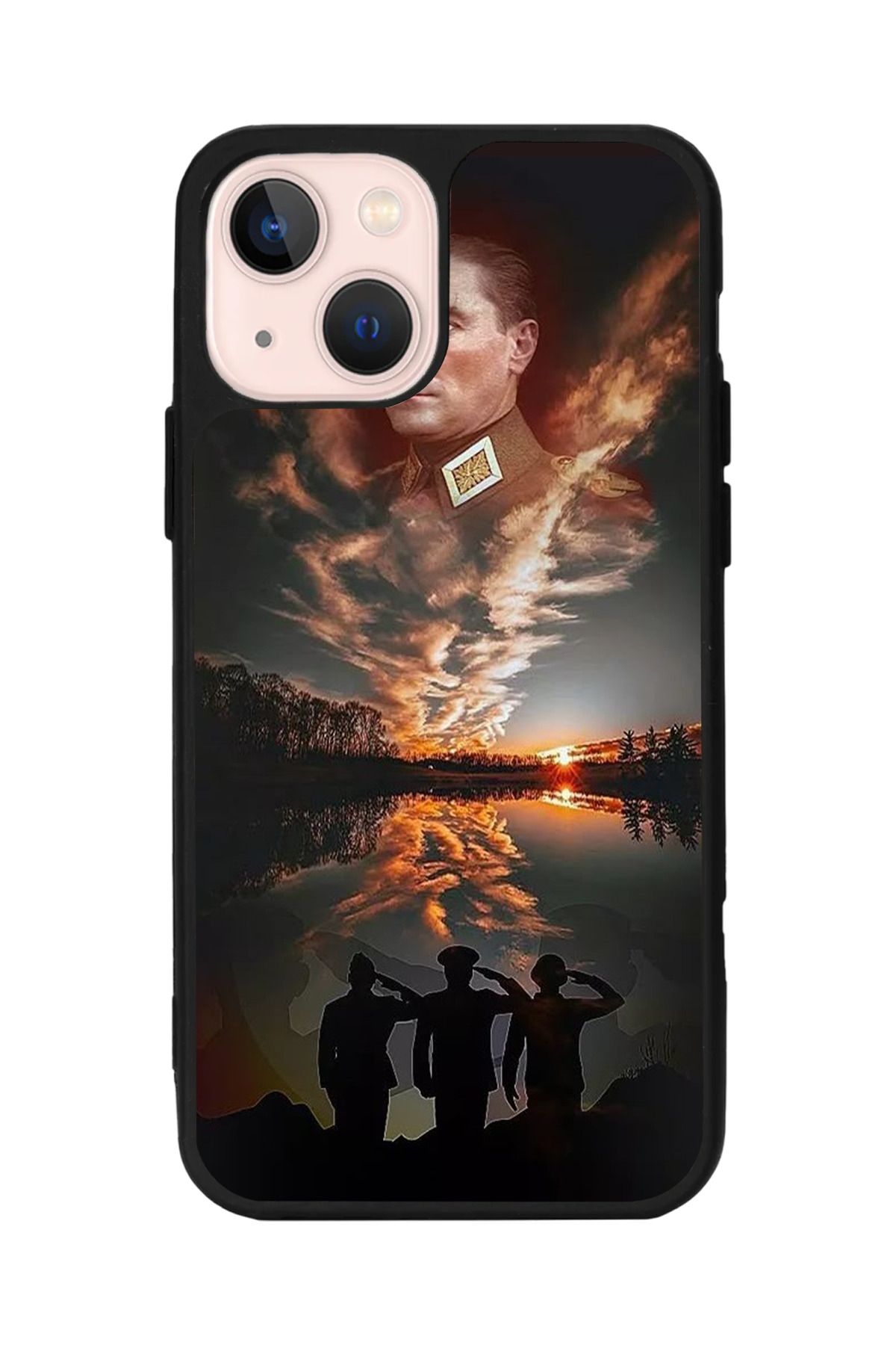 Aksel Kılıf Apple iPhone 14 Plus Uyumlu Baskılı, Mat Siyah,Yumuşak Silikon,Koruyucu,Şok Emici Kapak,Kılıf