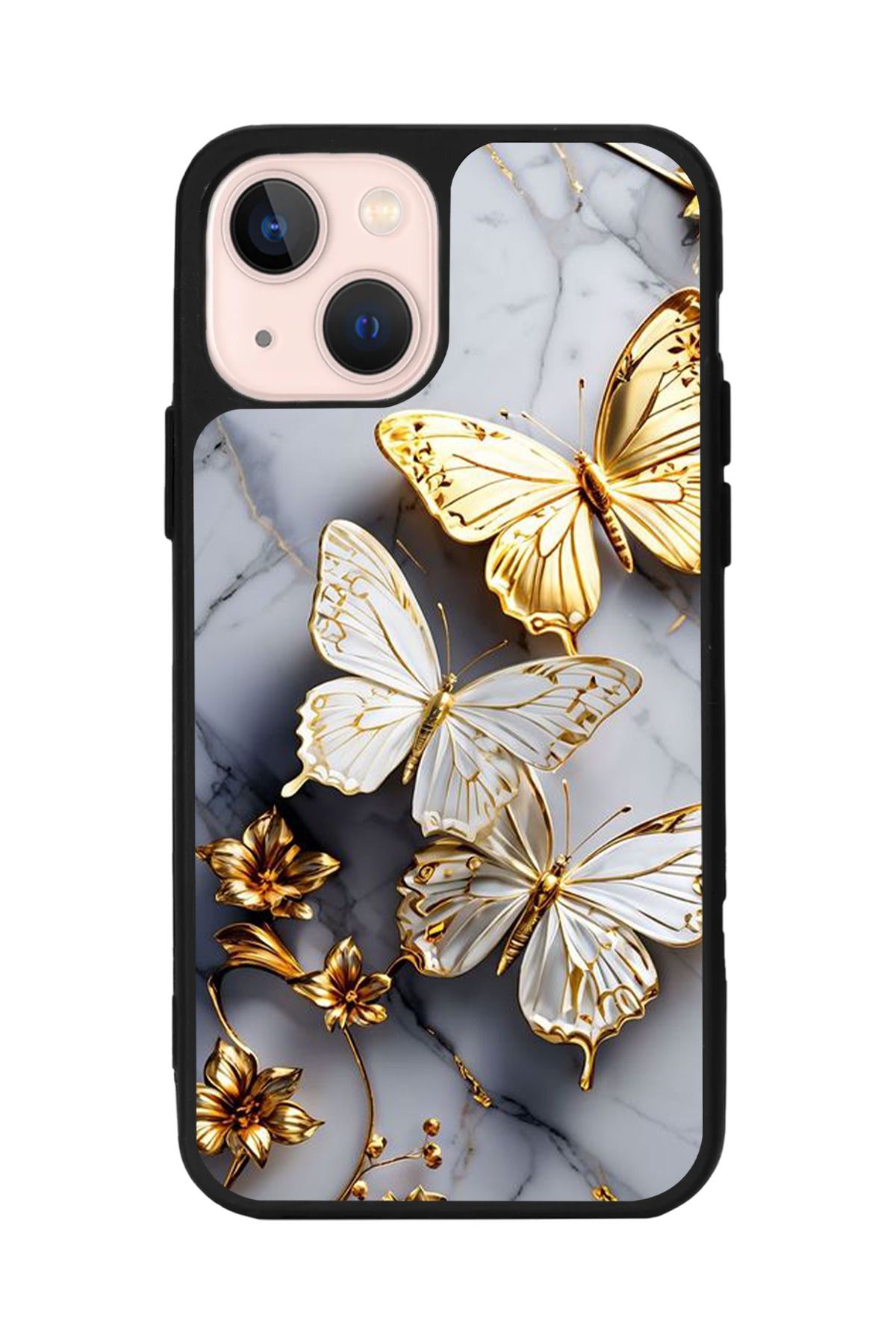 Aksel Kılıf Apple iPhone 14 Plus Uyumlu Baskılı, Mat Siyah,Yumuşak Silikon,Koruyucu,Şok Emici Kapak,Kılıf