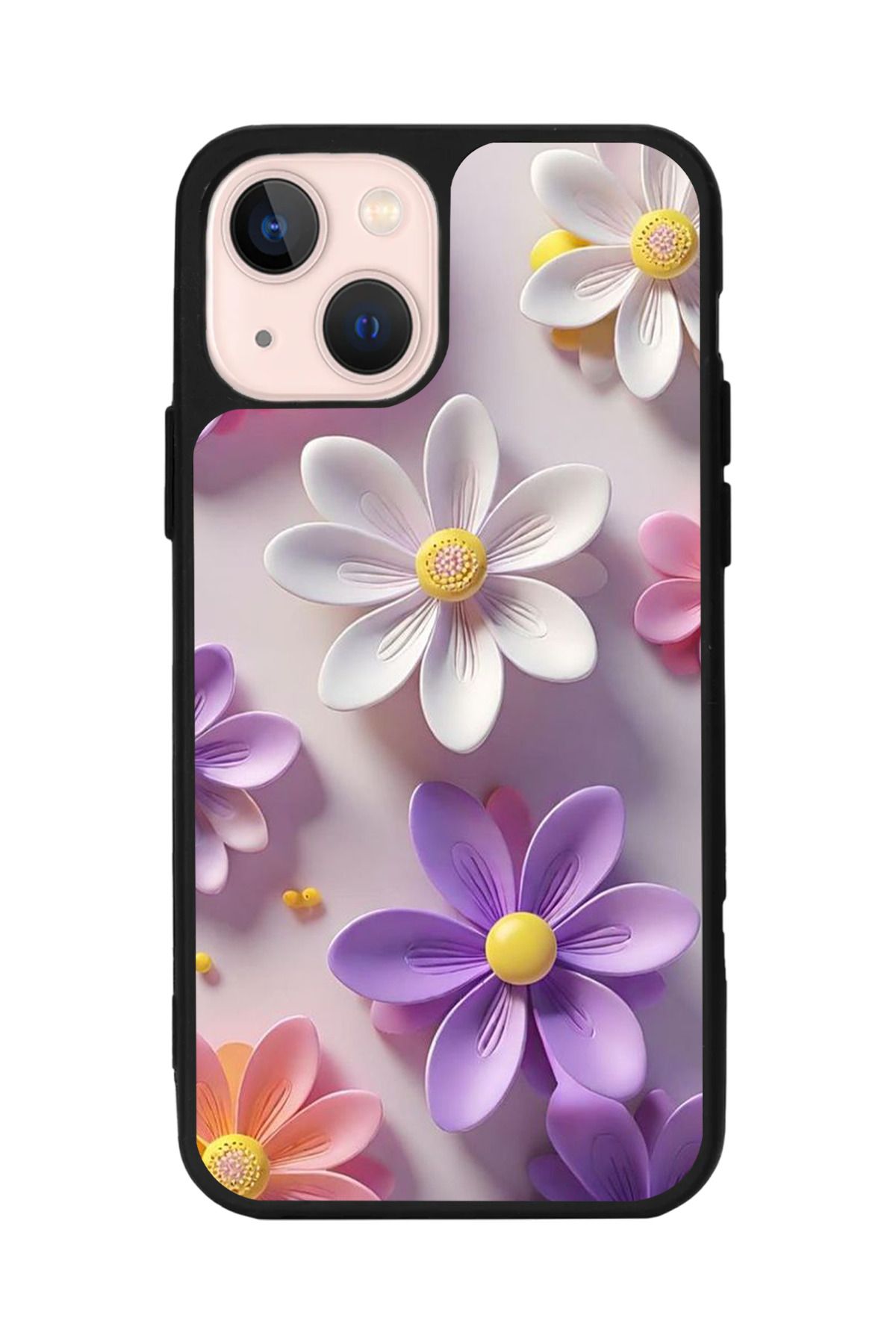 Aksel Kılıf Apple iPhone 14 Plus Uyumlu Baskılı, Mat Siyah,Yumuşak Silikon,Koruyucu,Şok Emici Kapak,Kılıf
