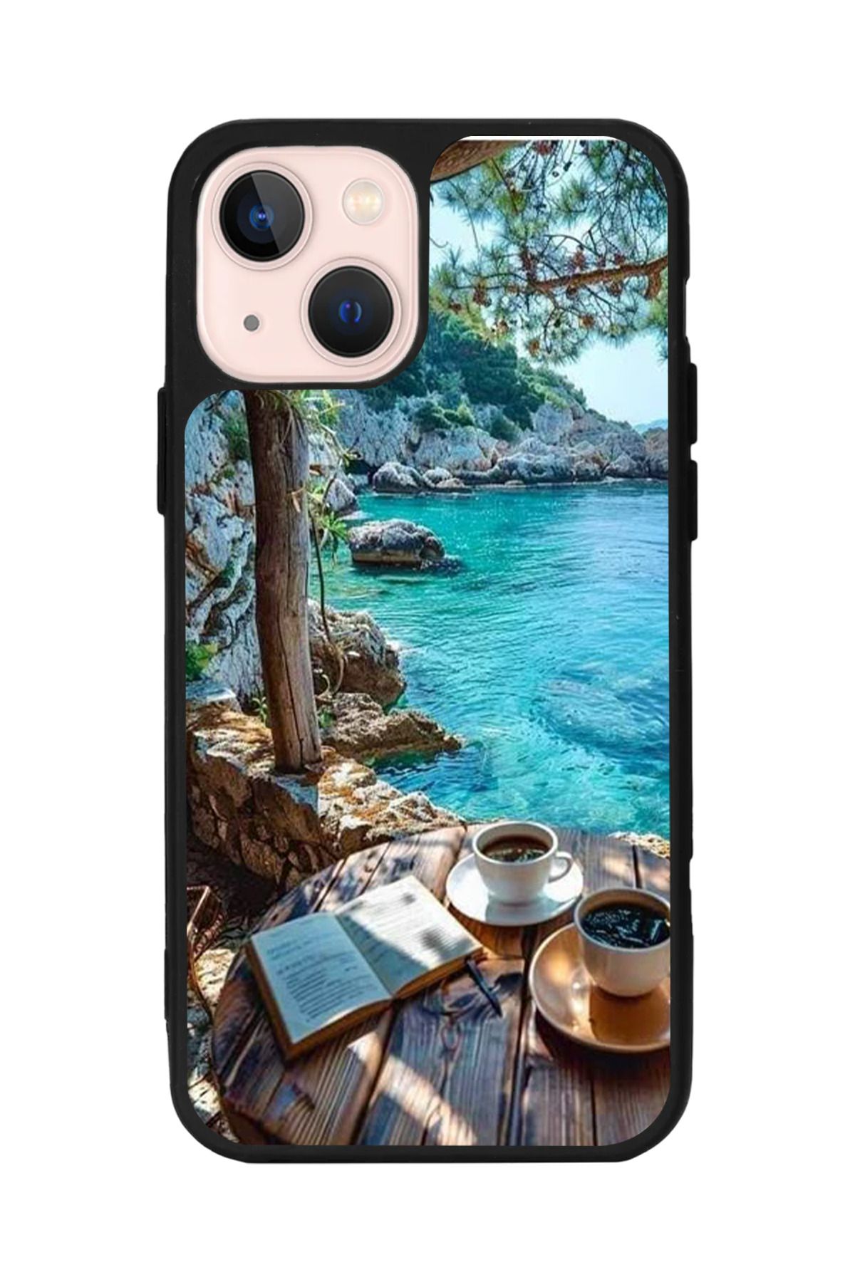 Aksel Kılıf Apple iPhone 14 Plus Uyumlu Baskılı, Mat Siyah,Yumuşak Silikon,Koruyucu,Şok Emici Kapak,Kılıf