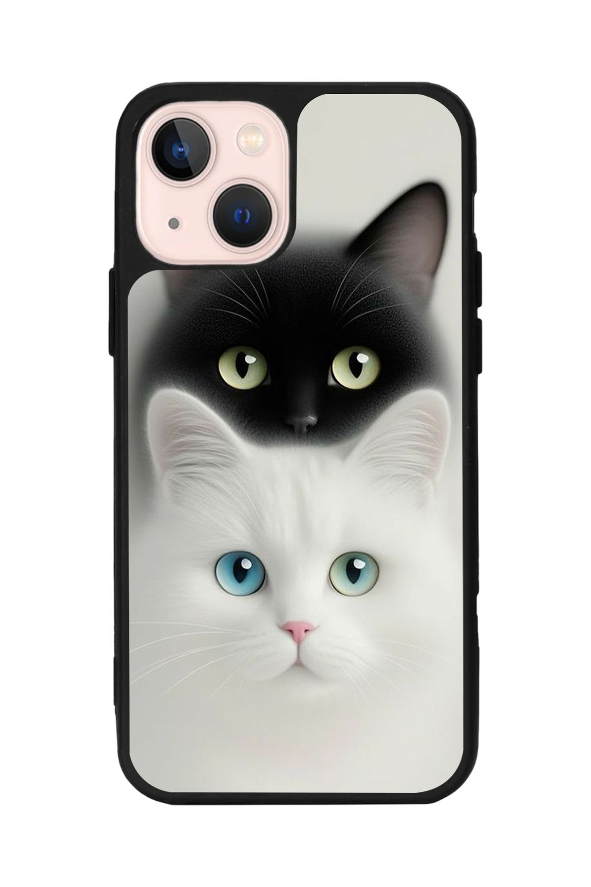 Aksel Kılıf Apple iphone 14 Uyumlu Baskılı, Mat Siyah Renk, Yumuşak Silikon, Koruyucu, Şok Emici Kapak, Kılıf