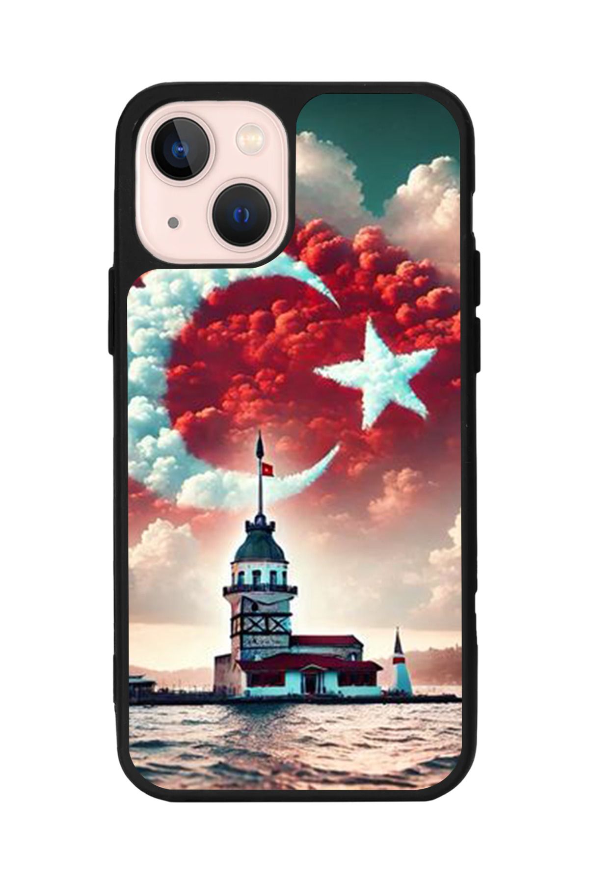 Aksel Kılıf Apple iPhone 14 Plus Uyumlu Baskılı, Mat Siyah,Yumuşak Silikon,Koruyucu,Şok Emici Kapak,Kılıf