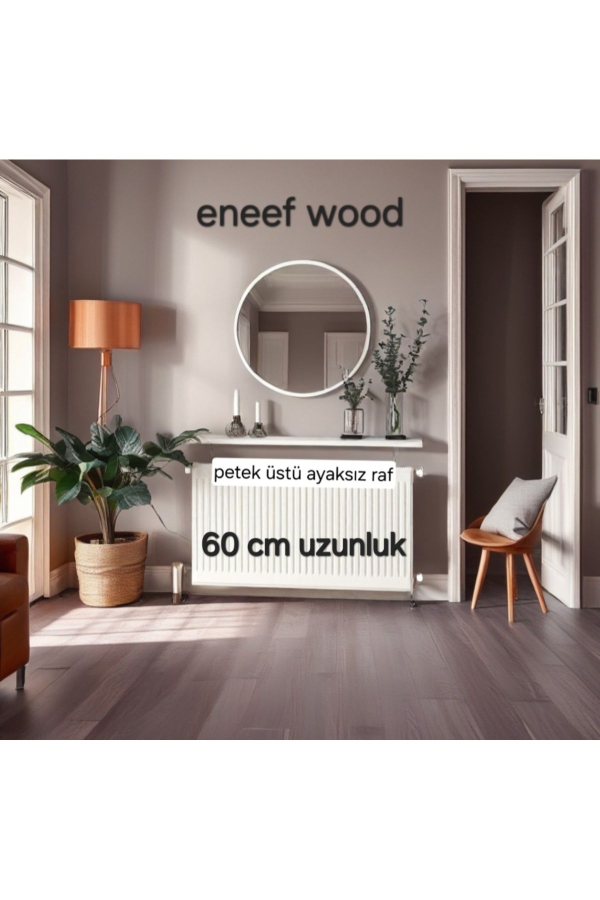 eneefwood petek üstü raf 60x15