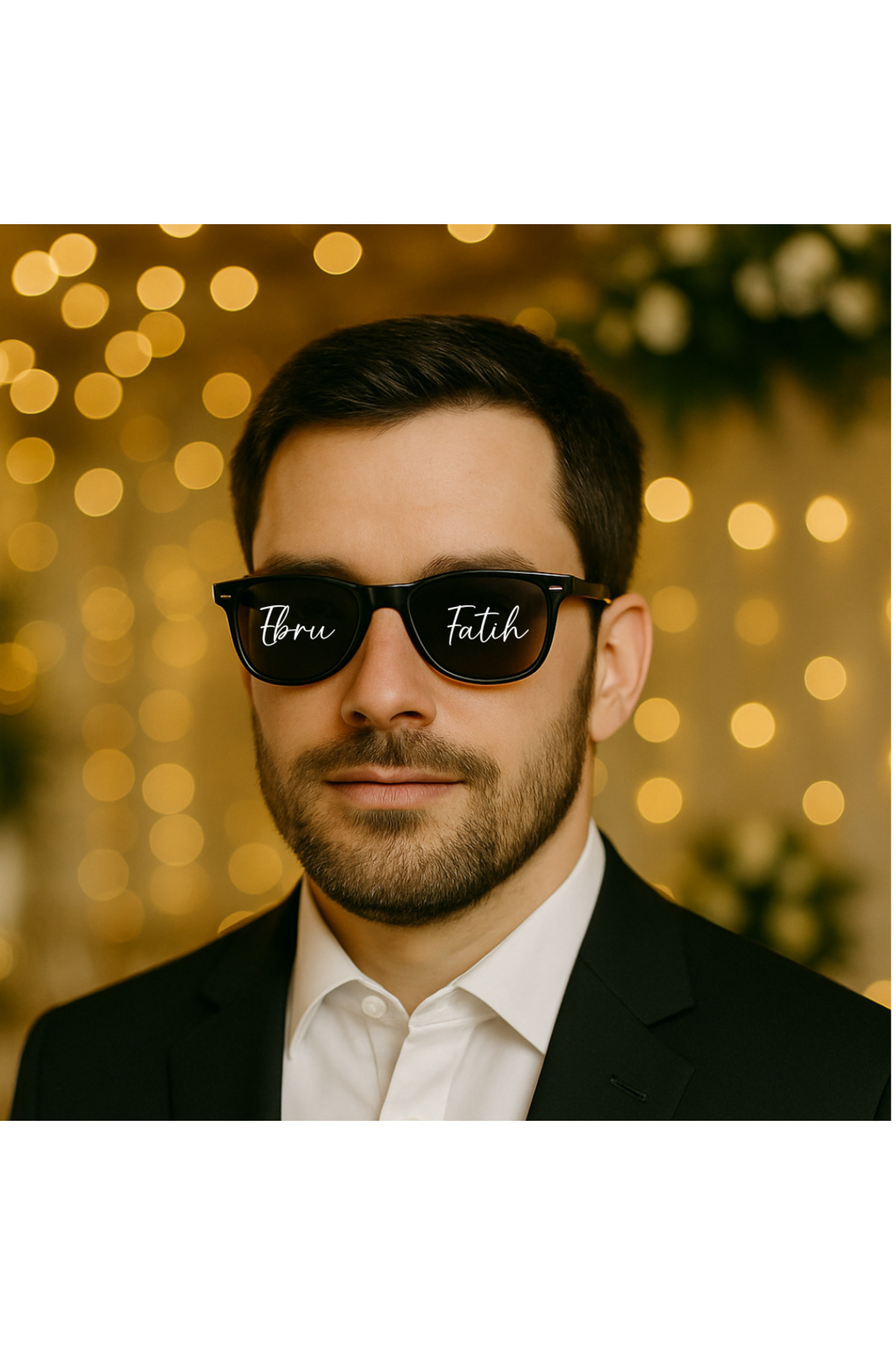 lafazan Kişiye Özel İsimli Siyah Bride Groom Gözlük | Gelin Damat Düğün Kına Nişan Bekarlığa Veda