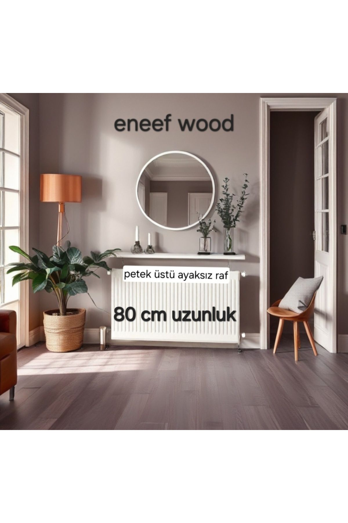 eneefwood petek üstü raf 80x15
