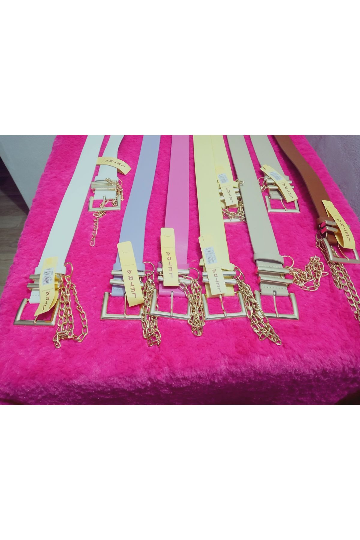 hoaryage Zincir Aksesuarlı Suni Deri Kemer Ortalama Boy 108 cm En 3.8 CM