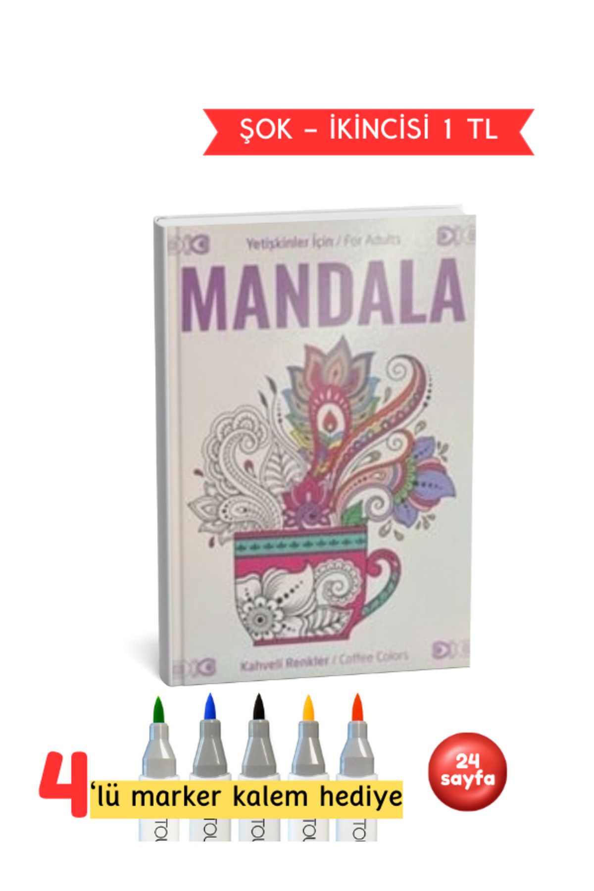 Pembe Yayınevi Yetişkinler İçin Mandala Kahveli Renkler Seti
