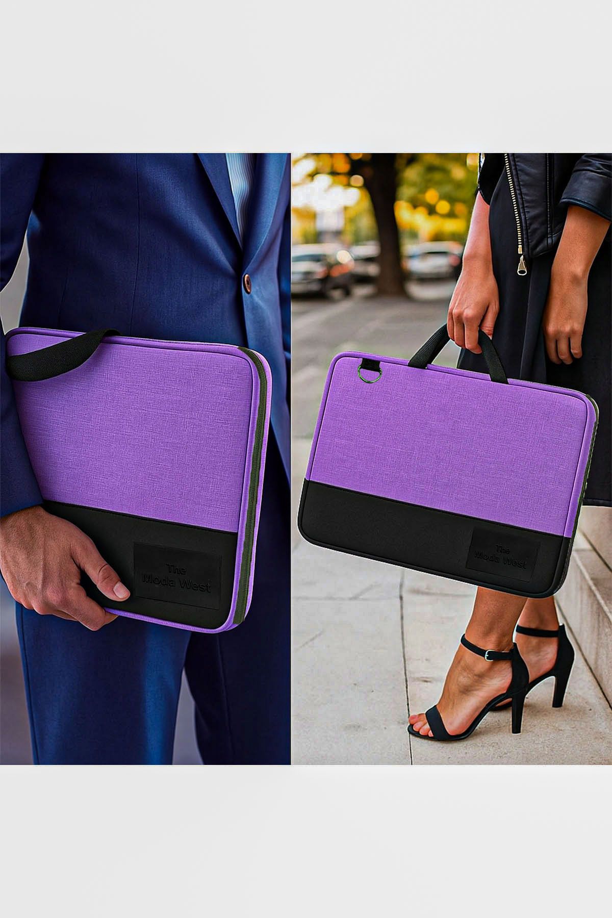 the modawest-Organizer 13-14-15,6-16,1 Inch Notebook Computer Bag with Shoulder Strap 4