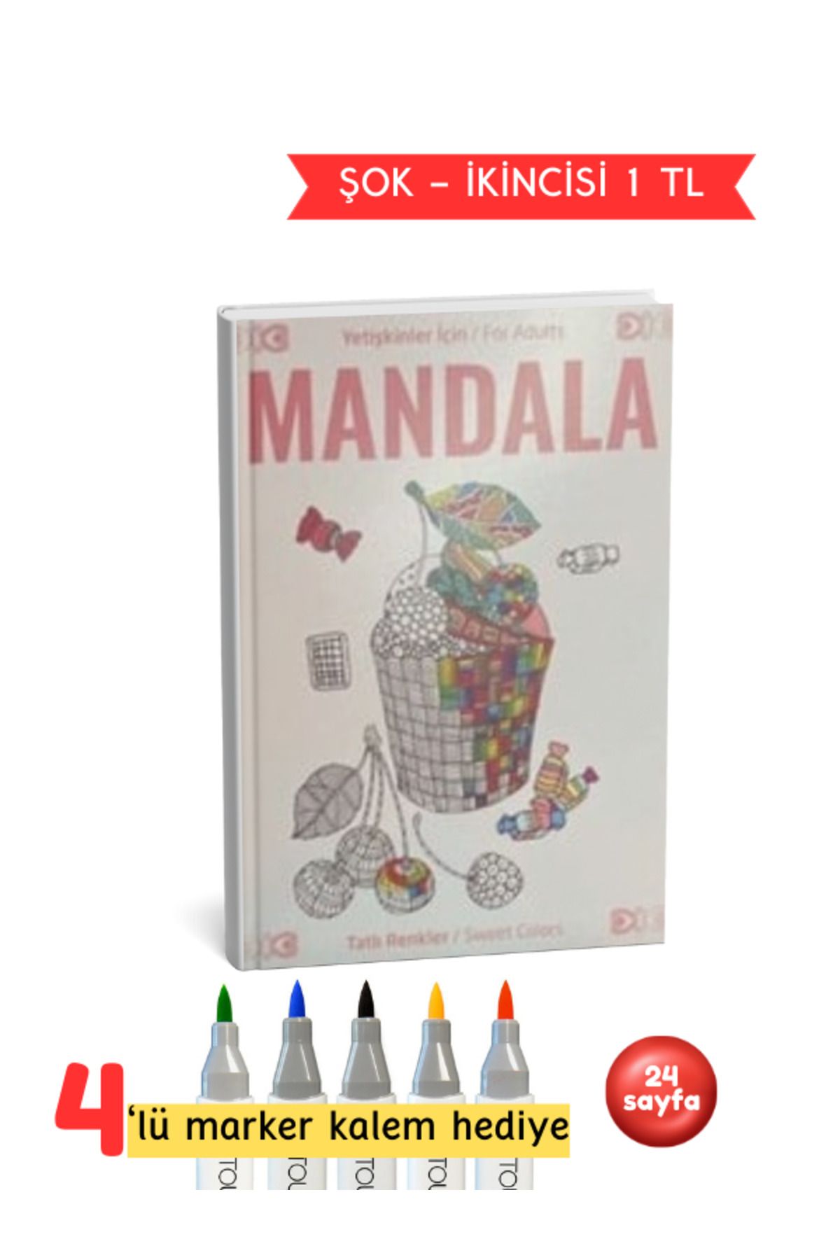 Pembe Yayınevi Yetişkinler İçin Mandala Tatlı Renkler Seti