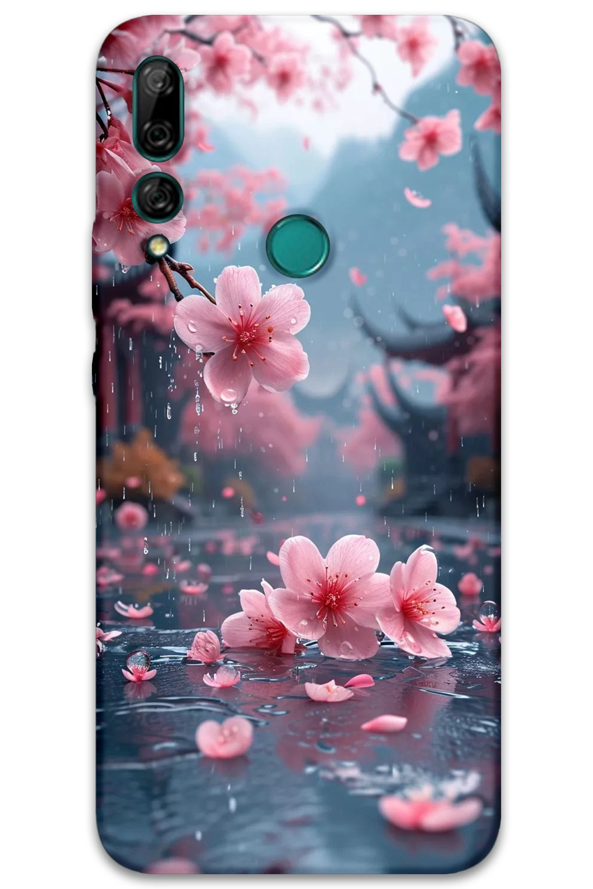 Gramaphone Huawei Y9 Prime 2019 Uyumlu Çiçek Desenli Telefon Kılıfı + Ekran Koruyucu - 5794