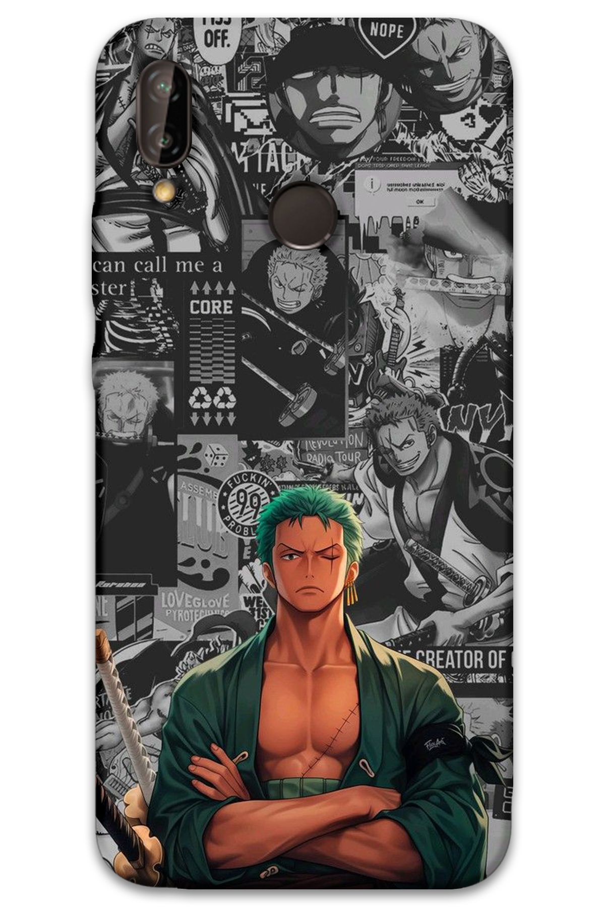 Gramaphone Huawei P20 Lite Uyumlu Anime Desenli Telefon Kılıfı + Ekran Koruyucu - 5756