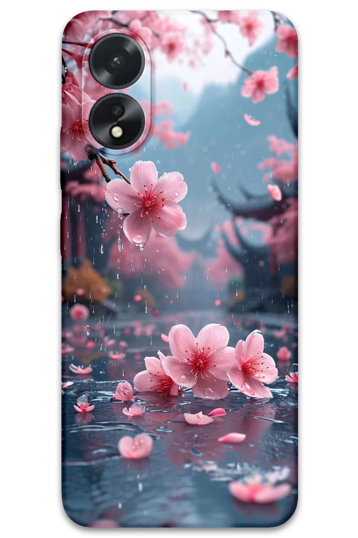 Gramaphone Oppo A38 Uyumlu Çiçek Desenli Telefon Kılıfı + Ekran Koruyucu - 5794