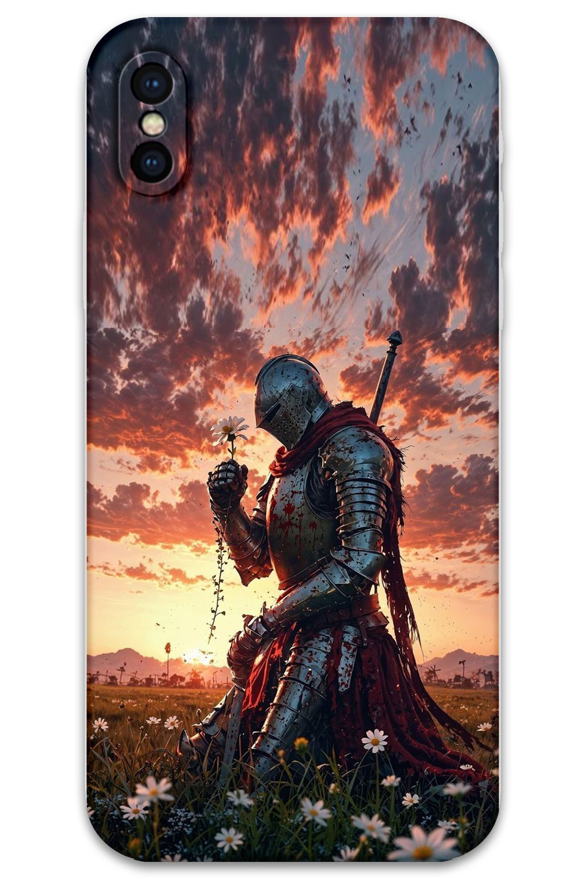Gramaphone iPhone X Uyumlu Retro Desenli Telefon Kılıfı + Ekran Koruyucu - 5842