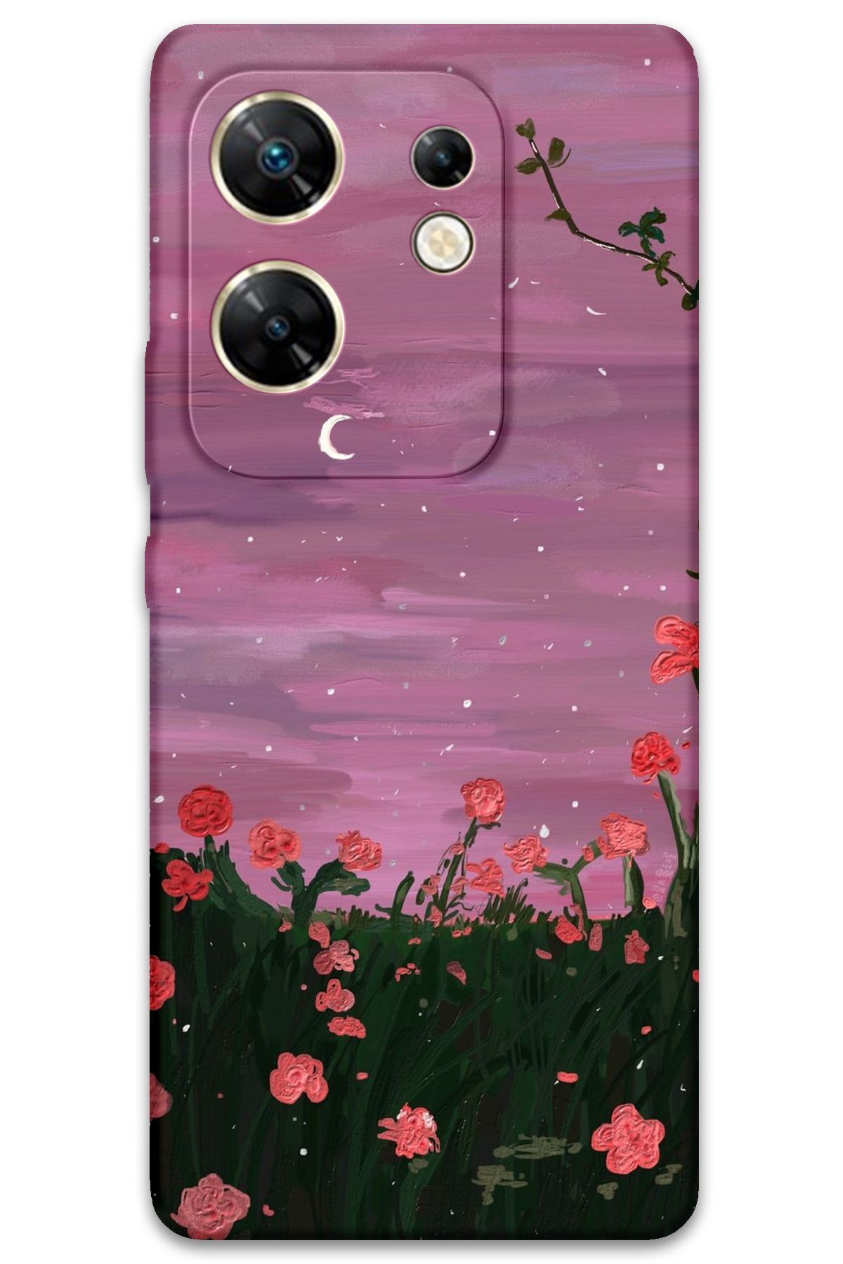 Gramaphone İnfinix Zero 30 4G Uyumlu Çiçek Desenli Telefon Kılıfı - 5793