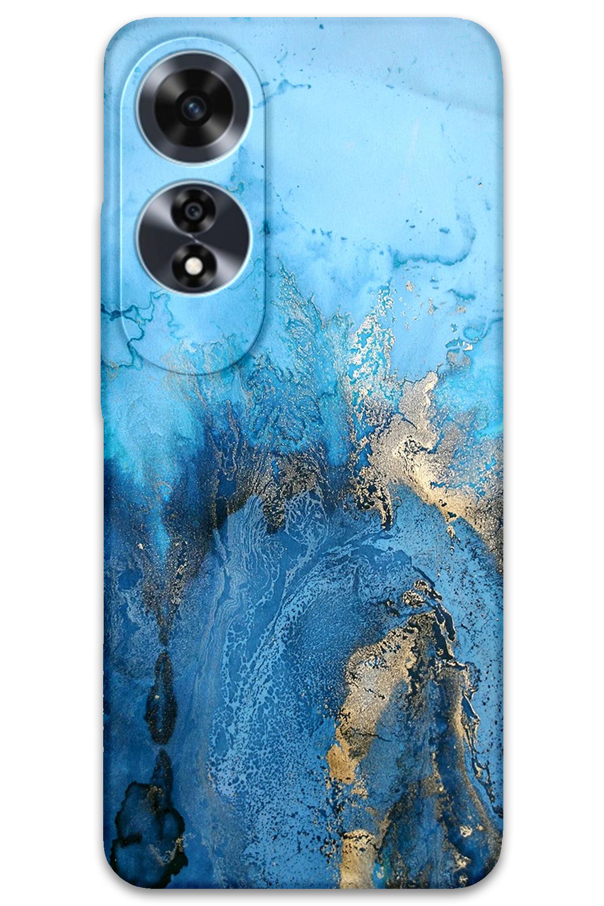 Gramaphone Oppo A60 Uyumlu Mermer Desenli Telefon Kılıfı + Ekran Koruyucu - 5812