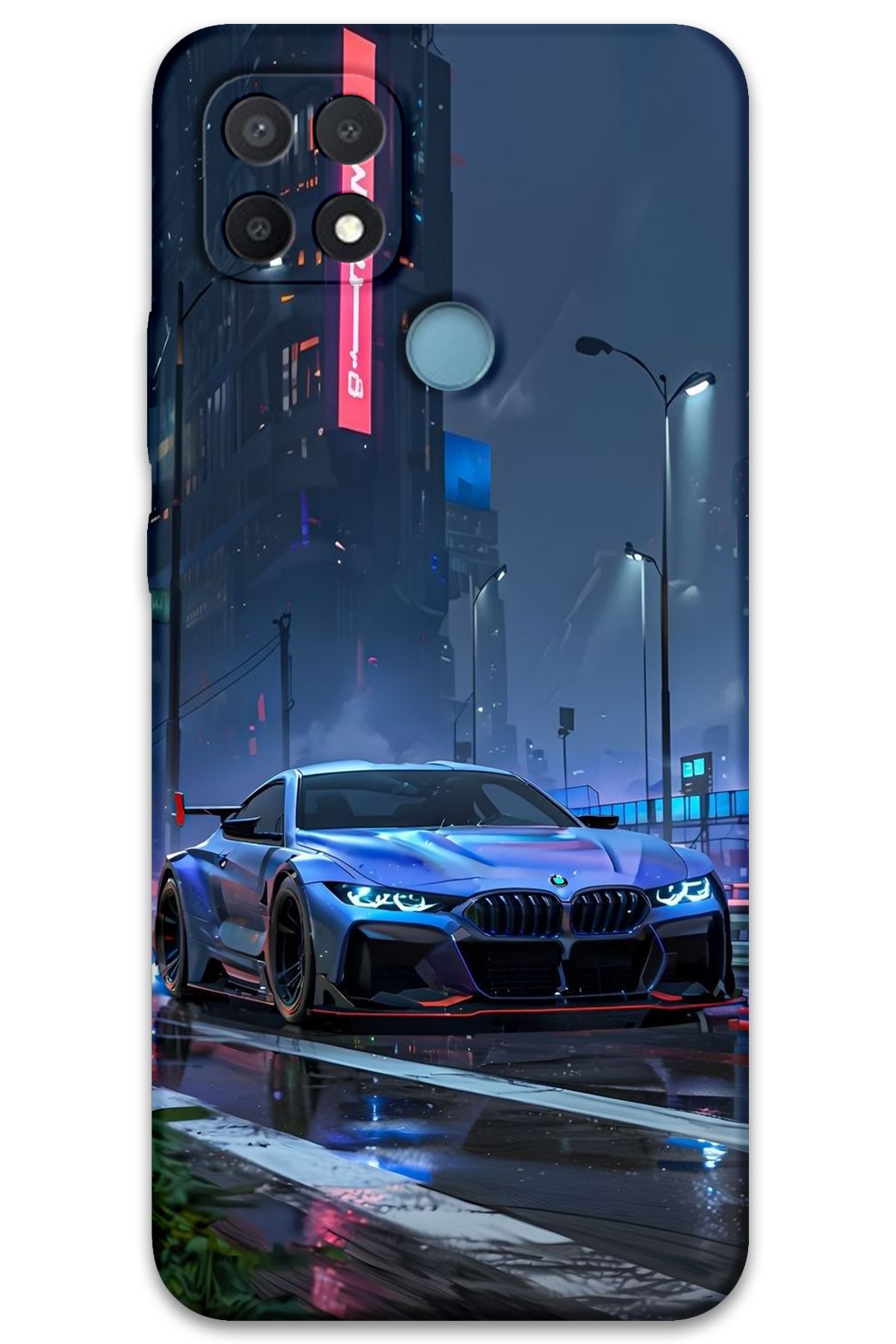 Gramaphone Oppo A15s Uyumlu Araba Desenli Telefon Kılıfı + Ekran Koruyucu - 5767