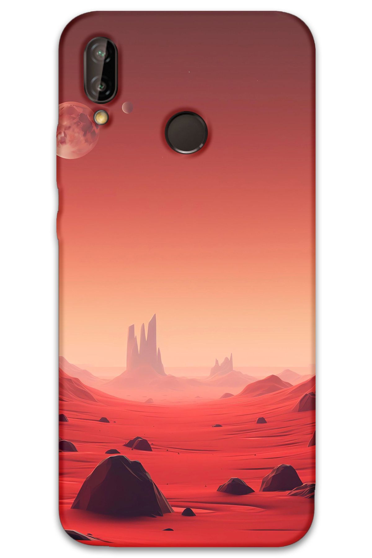 Gramaphone Huawei P Smart 2019 Uyumlu Uzay Desenli Telefon Kılıfı + Ekran Koruyucu - 5859