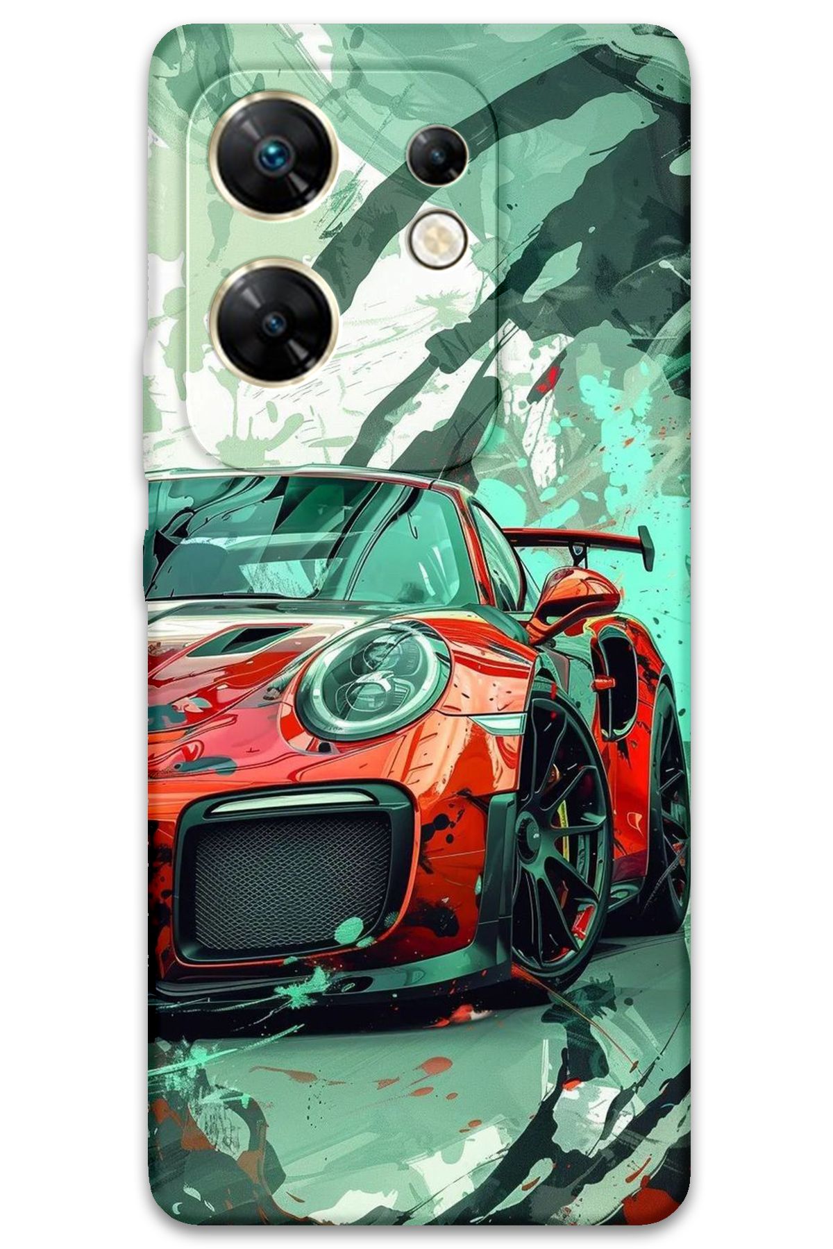 Gramaphone İnfinix Zero 30 4G Uyumlu Araba Desenli Telefon Kılıfı - 5765