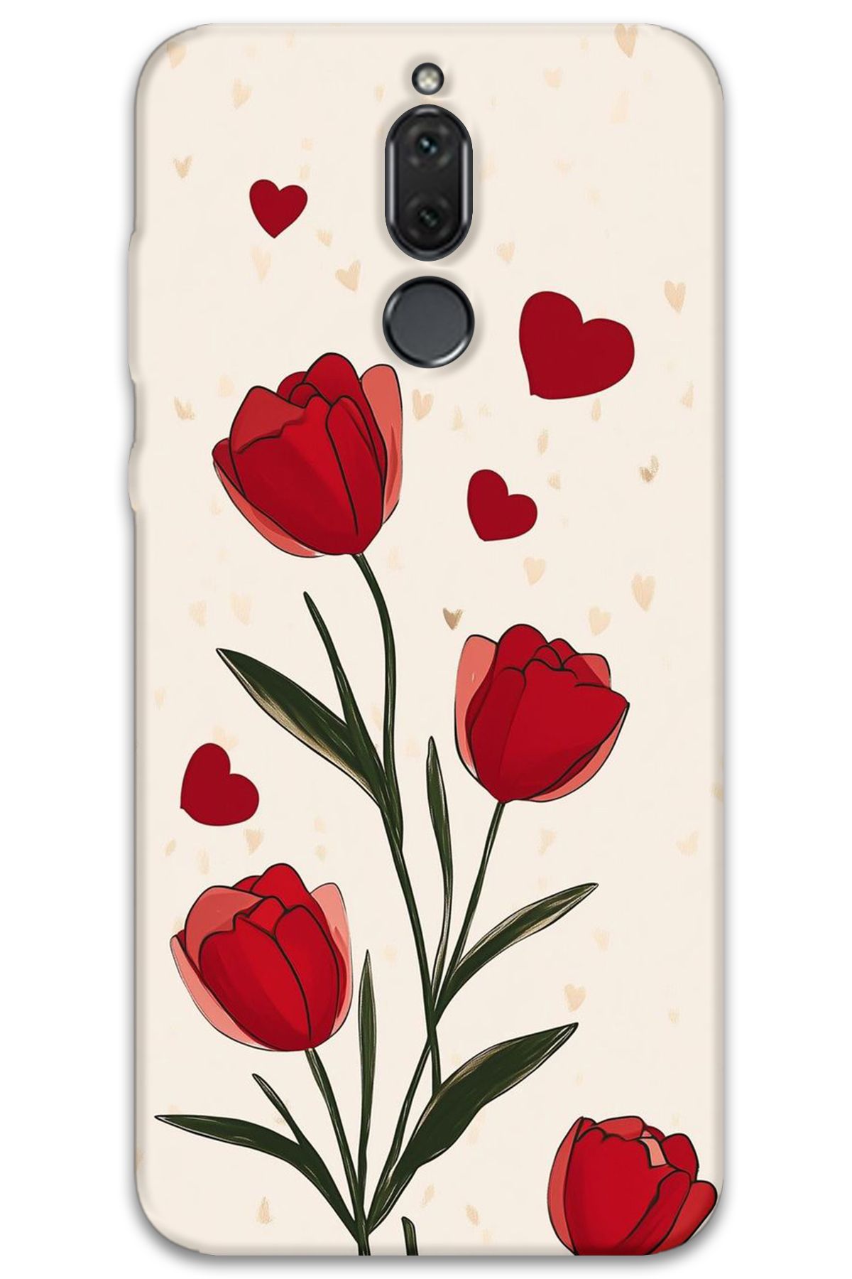 Gramaphone Huawei Mate 10 Lite Uyumlu Çiçek Desenli Telefon Kılıfı + Ekran Koruyucu - 5789