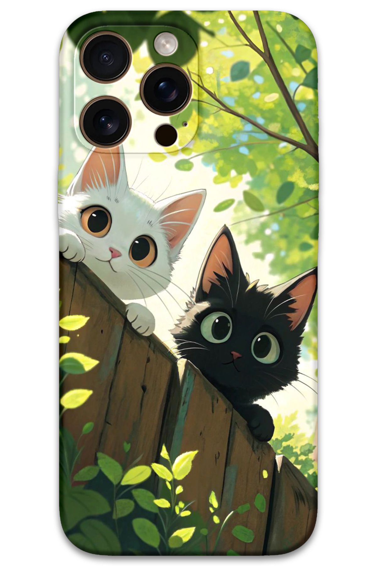 Gramaphone iPhone 16 Pro Max Uyumlu Kedi Desenli Telefon Kılıfı + Ekran Koruyucu - 5785