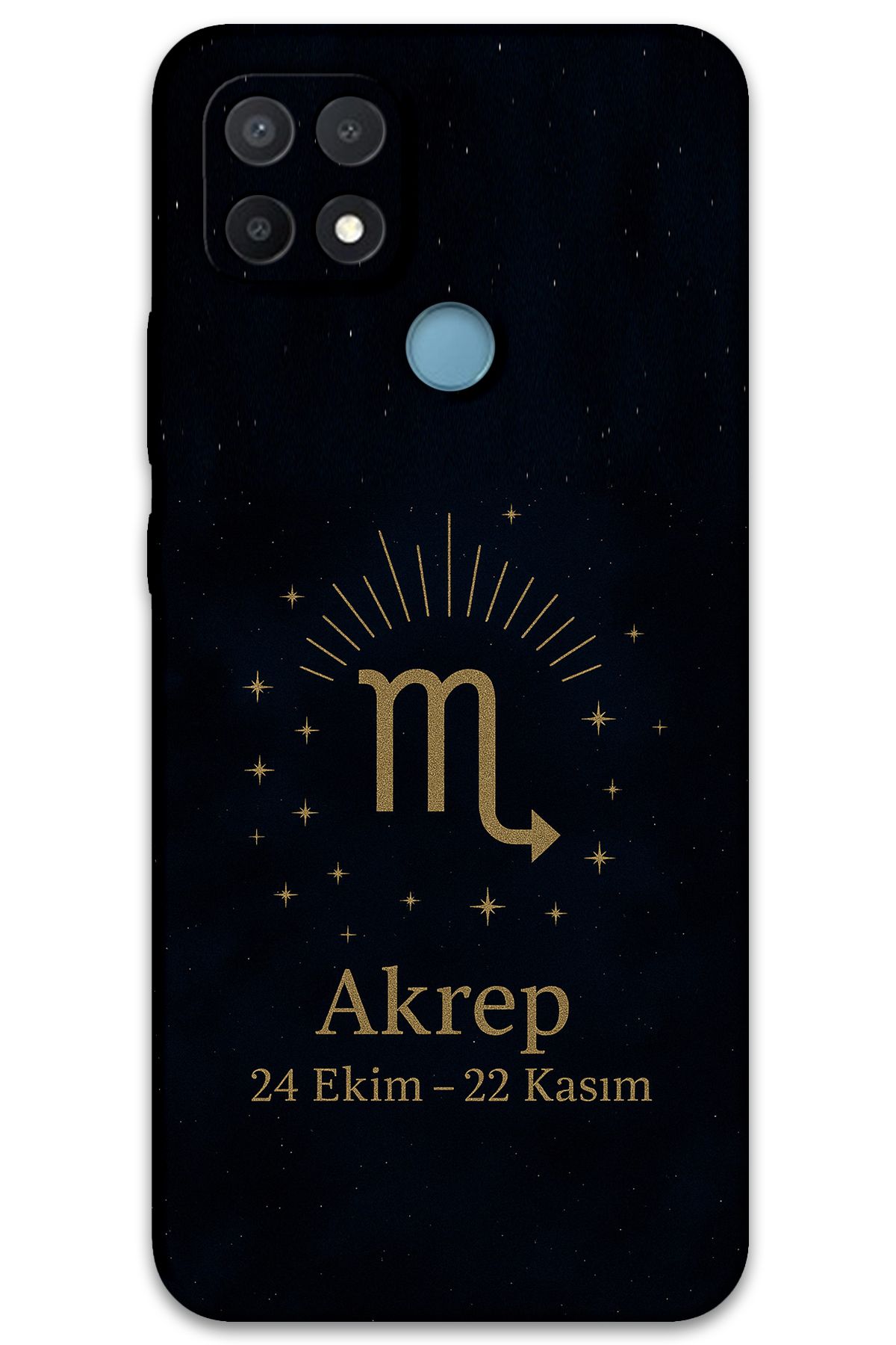 Gramaphone Oppo A15s Uyumlu Akrep Burcu Desenli Telefon Kılıfı + Ekran Koruyucu - 5775