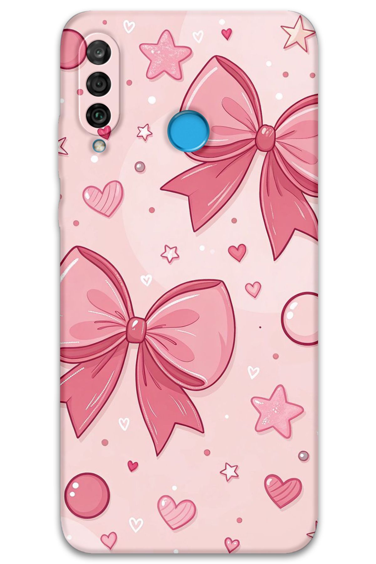 Gramaphone Huawei P30 Lite Uyumlu Kurdele Desenli Telefon Kılıfı + Ekran Koruyucu - 5803
