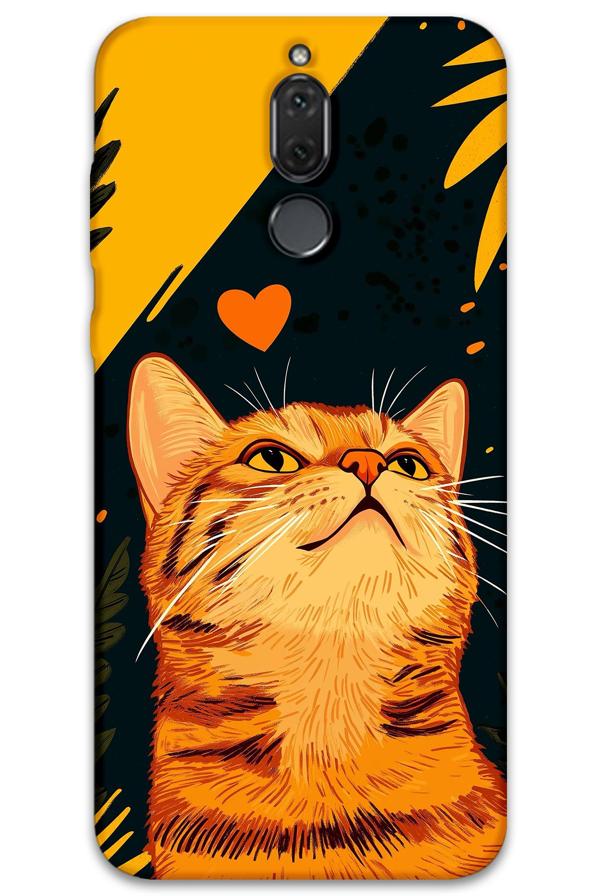 Gramaphone Huawei Mate 10 Lite Uyumlu Kedi Desenli Telefon Kılıfı + Ekran Koruyucu - 5783