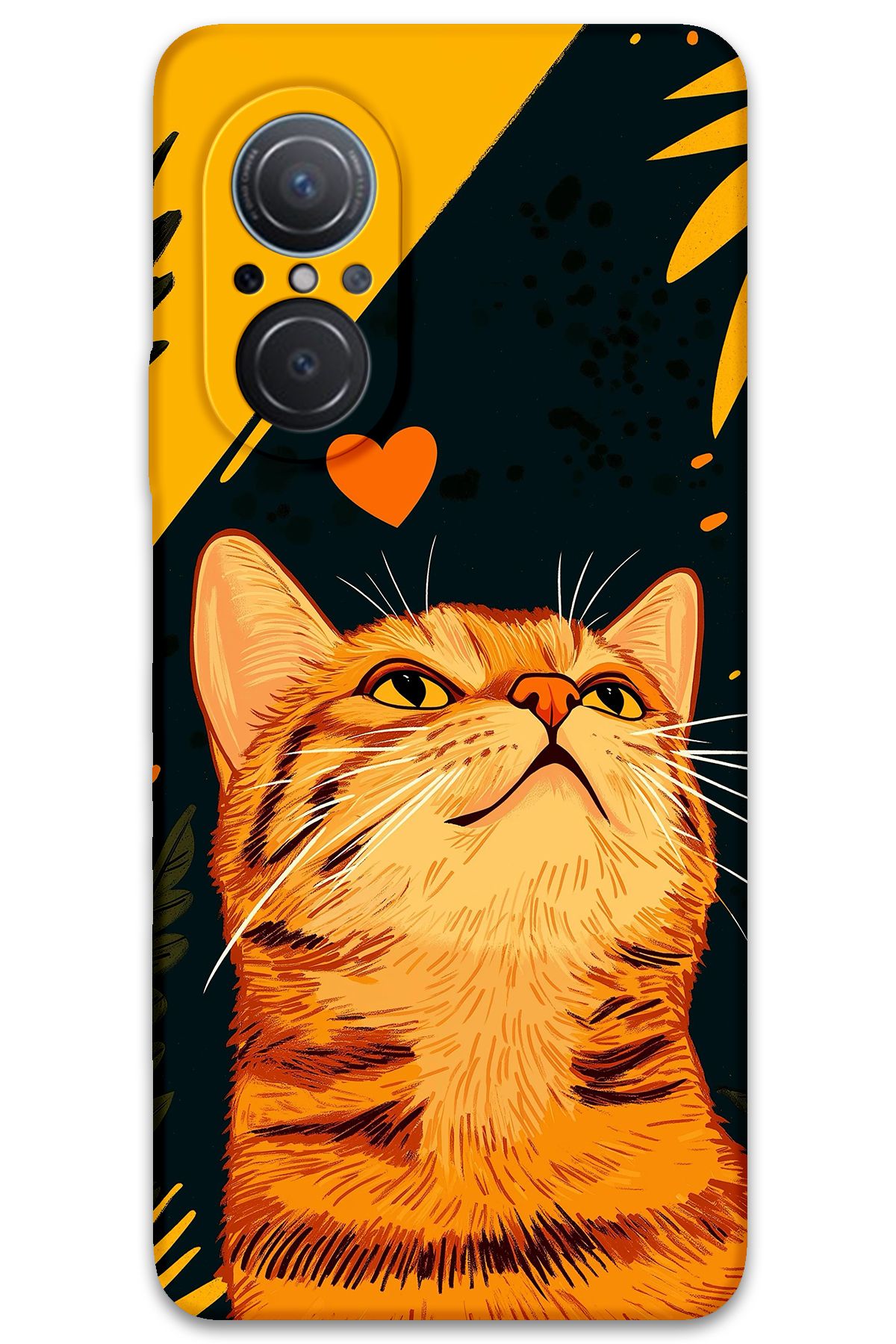 Gramaphone Huawei Nova 9 SE Uyumlu Kedi Desenli Telefon Kılıfı + Ekran Koruyucu - 5783