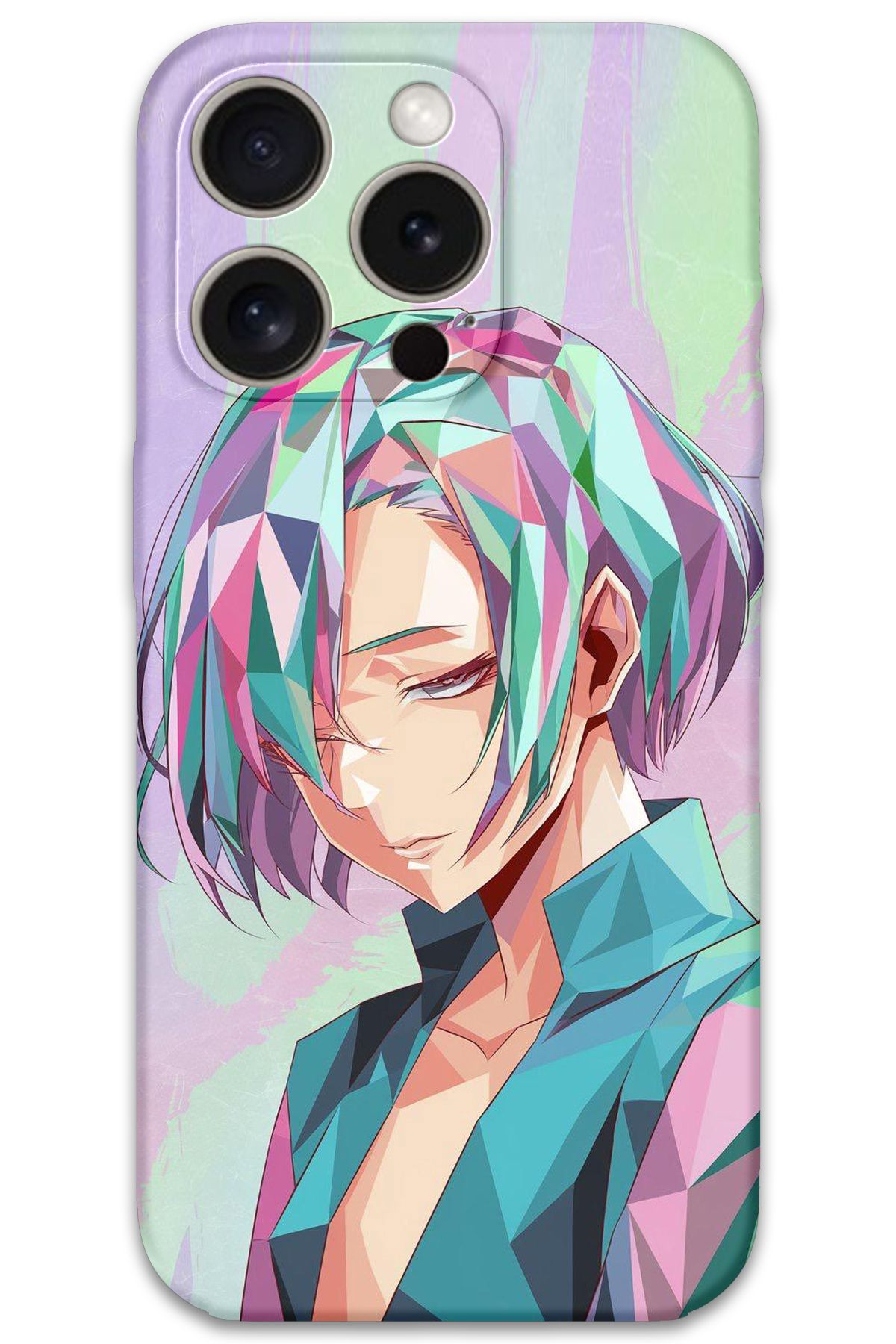 Gramaphone iPhone 15 Pro Uyumlu Anime Desenli Telefon Kılıfı + Ekran Koruyucu - 5743