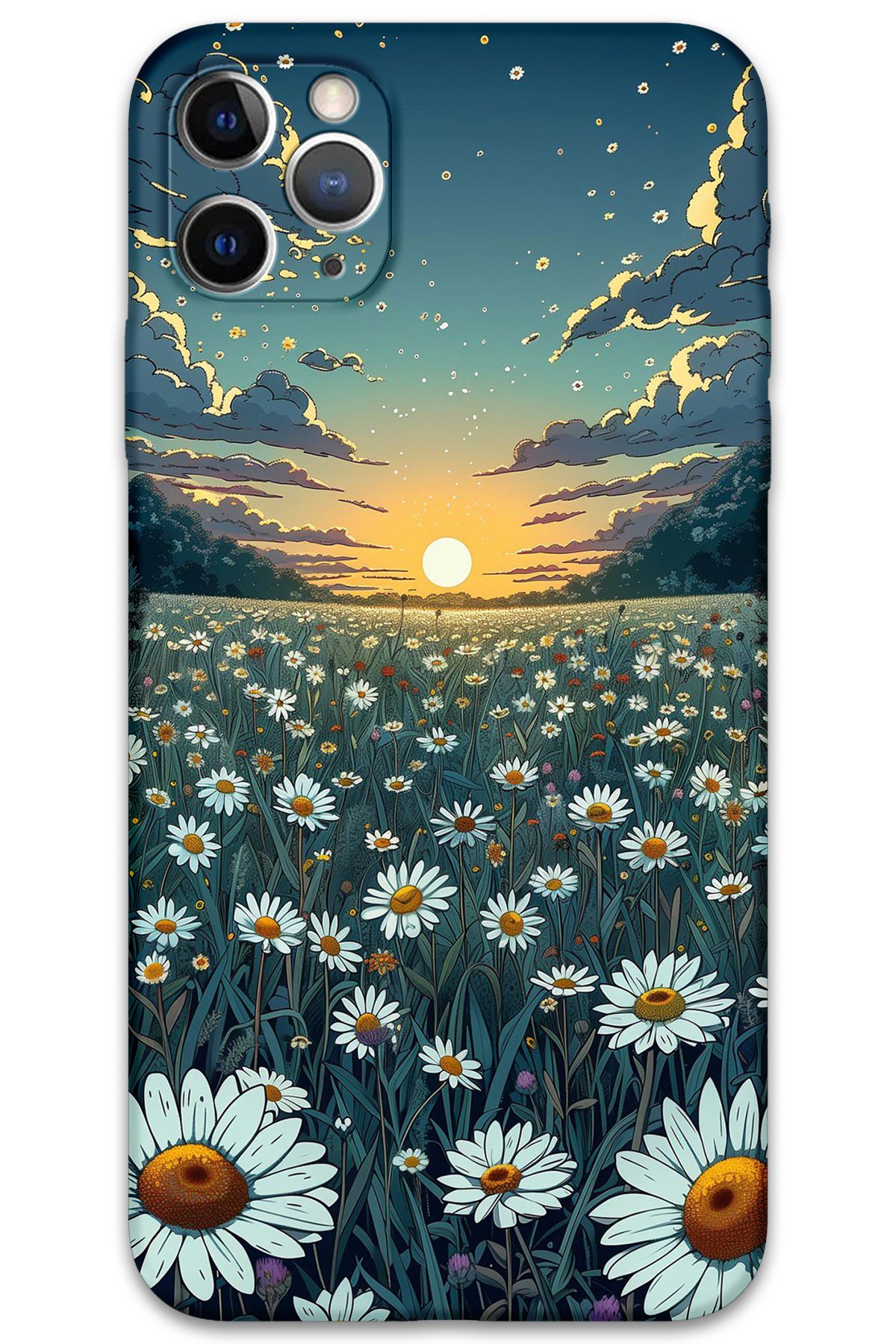 Gramaphone iPhone 11 Pro Uyumlu Çiçek Desenli Telefon Kılıfı + Ekran Koruyucu - 5792
