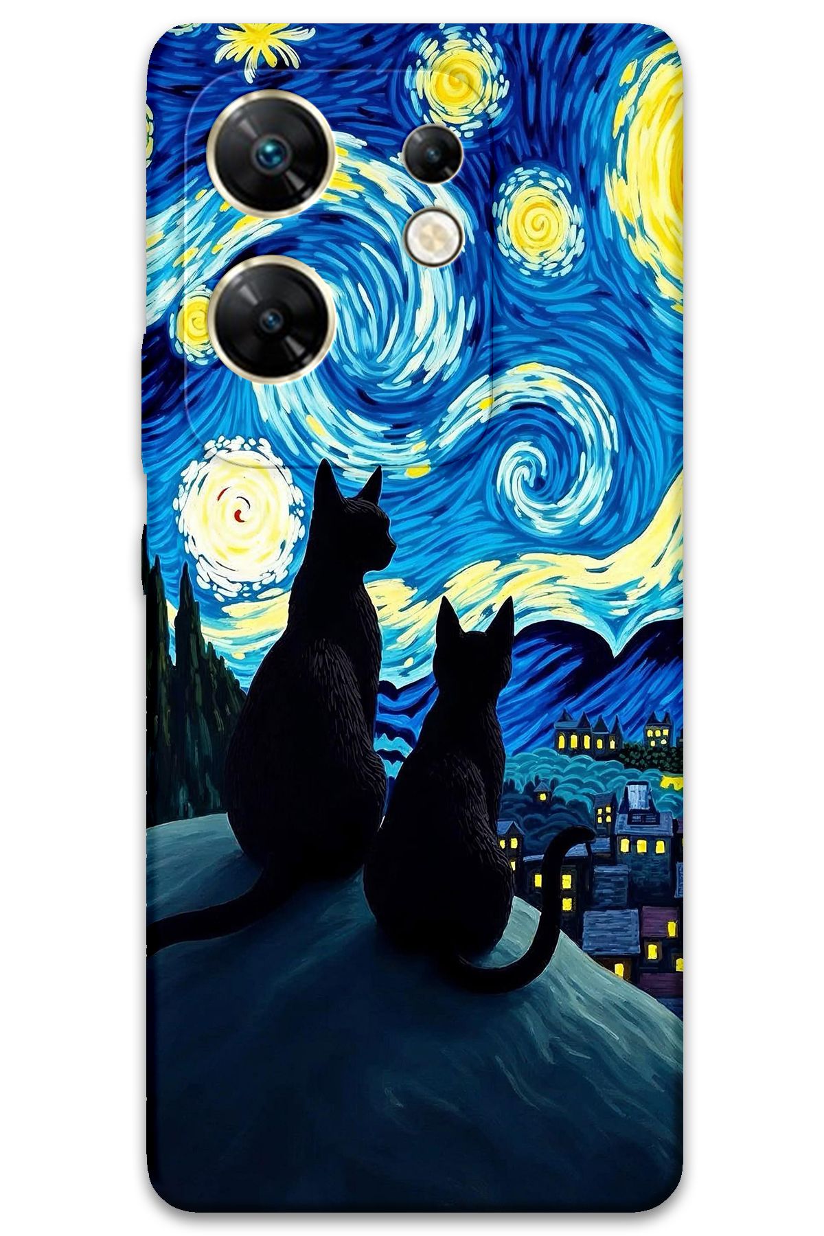 Gramaphone İnfinix Zero 30 4G Uyumlu Kedi Desenli Telefon Kılıfı - 5782