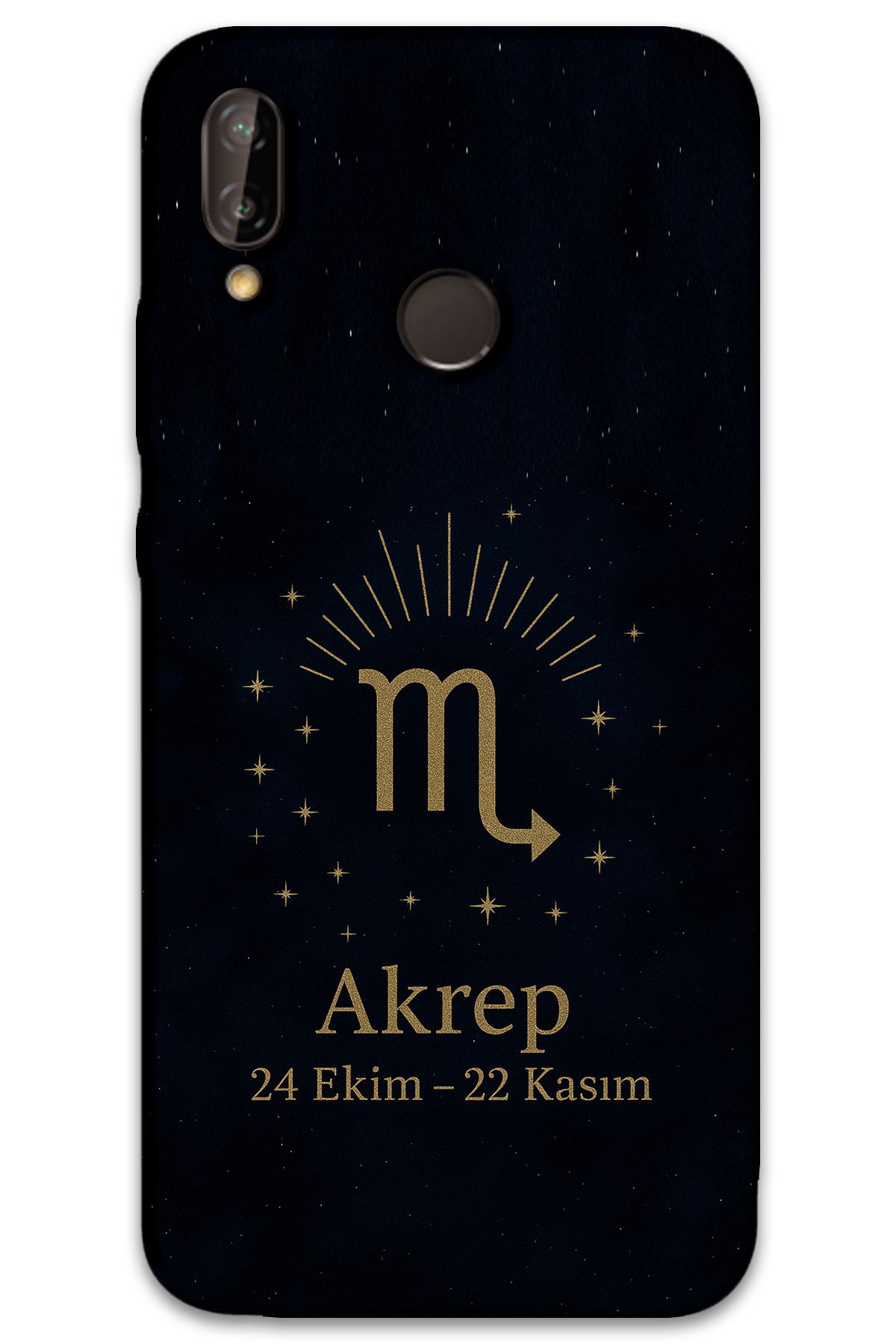 Gramaphone Huawei P20 Lite Uyumlu Akrep Burcu Desenli Telefon Kılıfı + Ekran Koruyucu - 5775