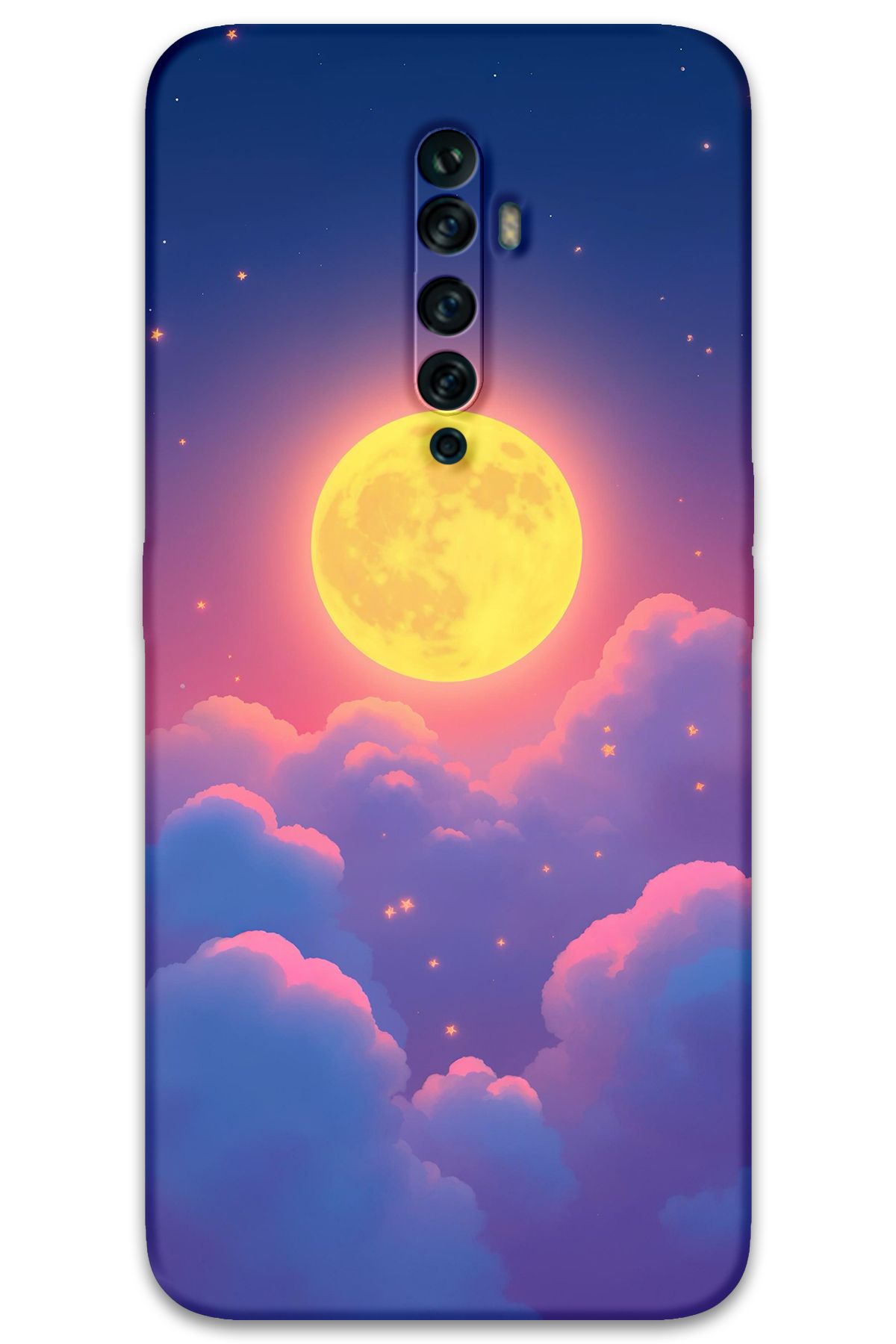 Gramaphone Oppo Reno 2z Uyumlu Uzay Desenli Telefon Kılıfı + Ekran Koruyucu - 5869