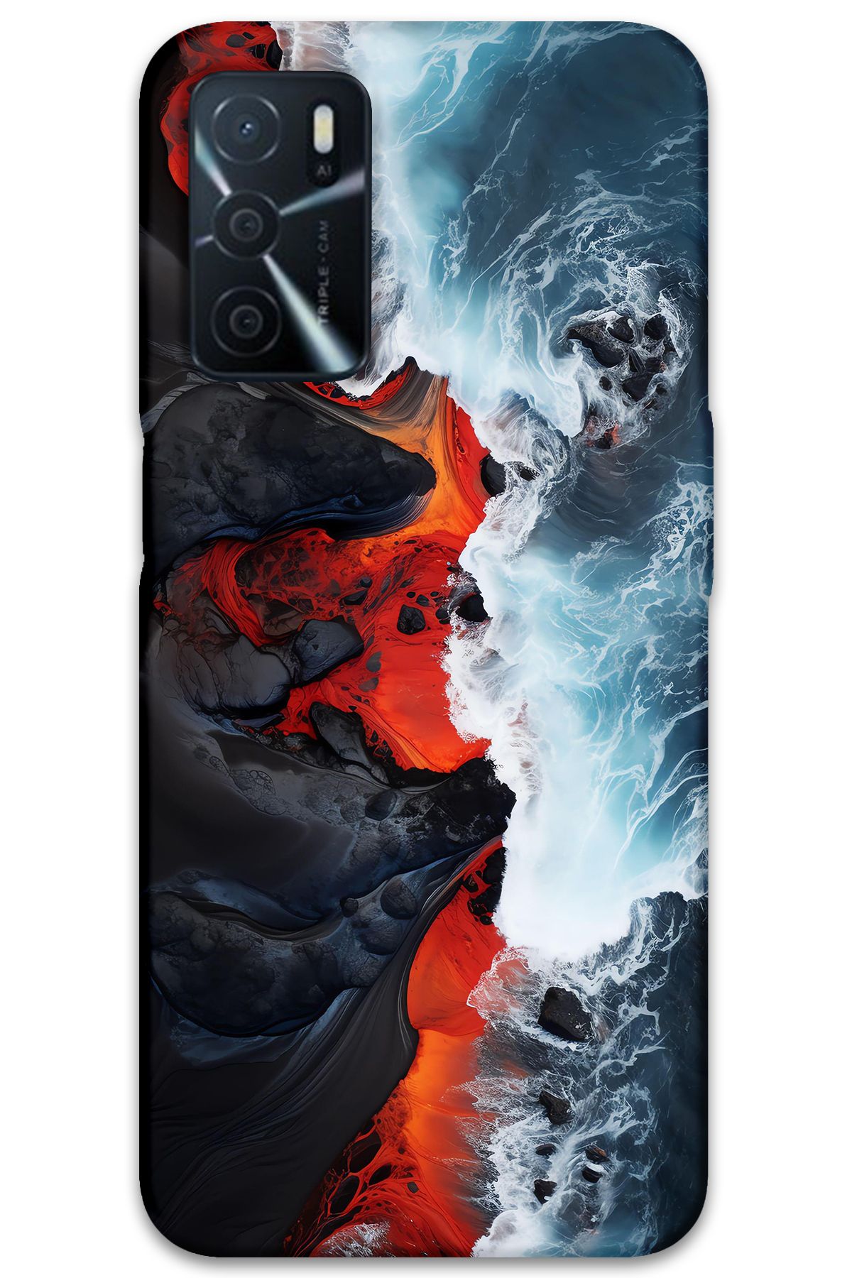 Gramaphone Oppo A16 Uyumlu Mermer Desenli Telefon Kılıfı + Ekran Koruyucu - 5811