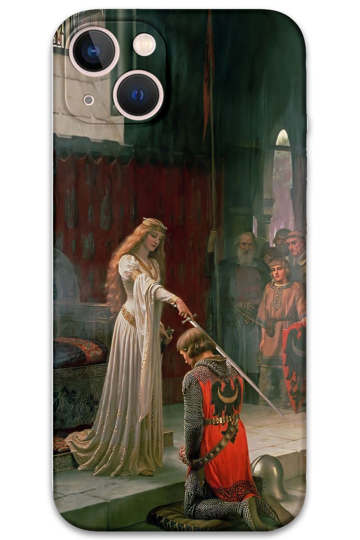 Gramaphone iPhone 15 Uyumlu Retro Desenli Telefon Kılıfı + Ekran Koruyucu - 5835