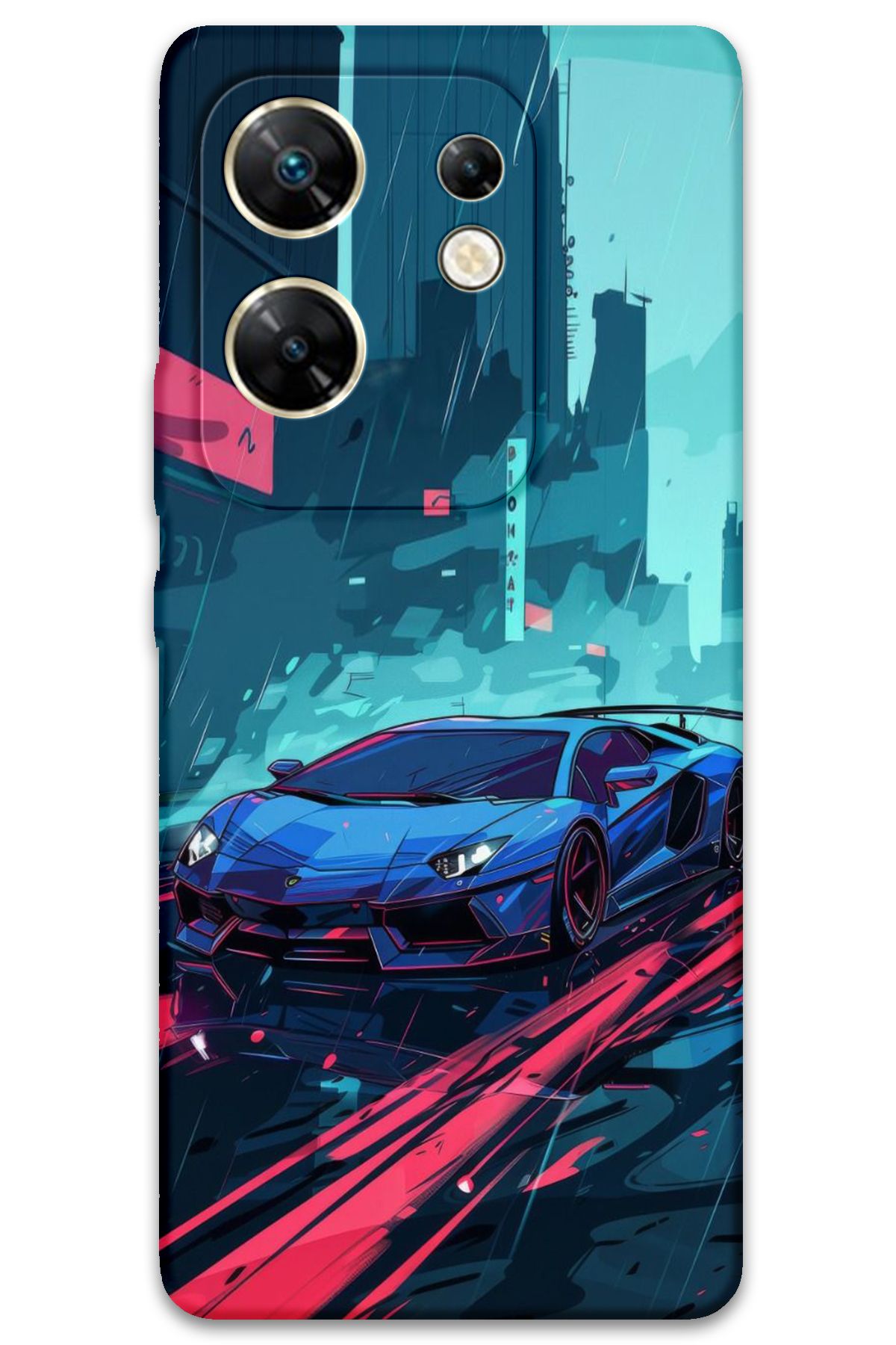 Gramaphone İnfinix Zero 30 4G Uyumlu Araba Desenli Telefon Kılıfı - 5763
