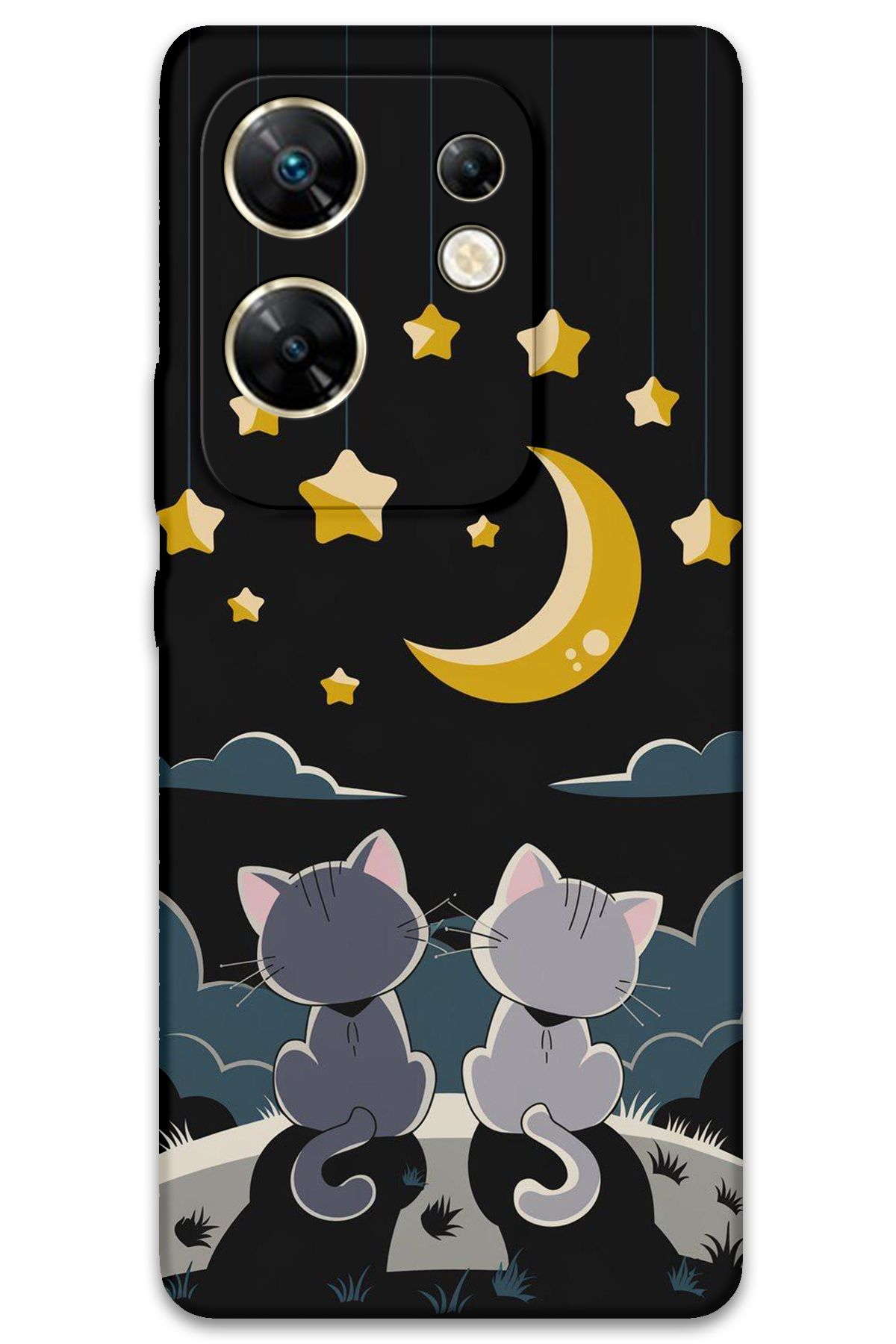 Gramaphone İnfinix Zero 30 4G Uyumlu Kedi Desenli Telefon Kılıfı - 5809