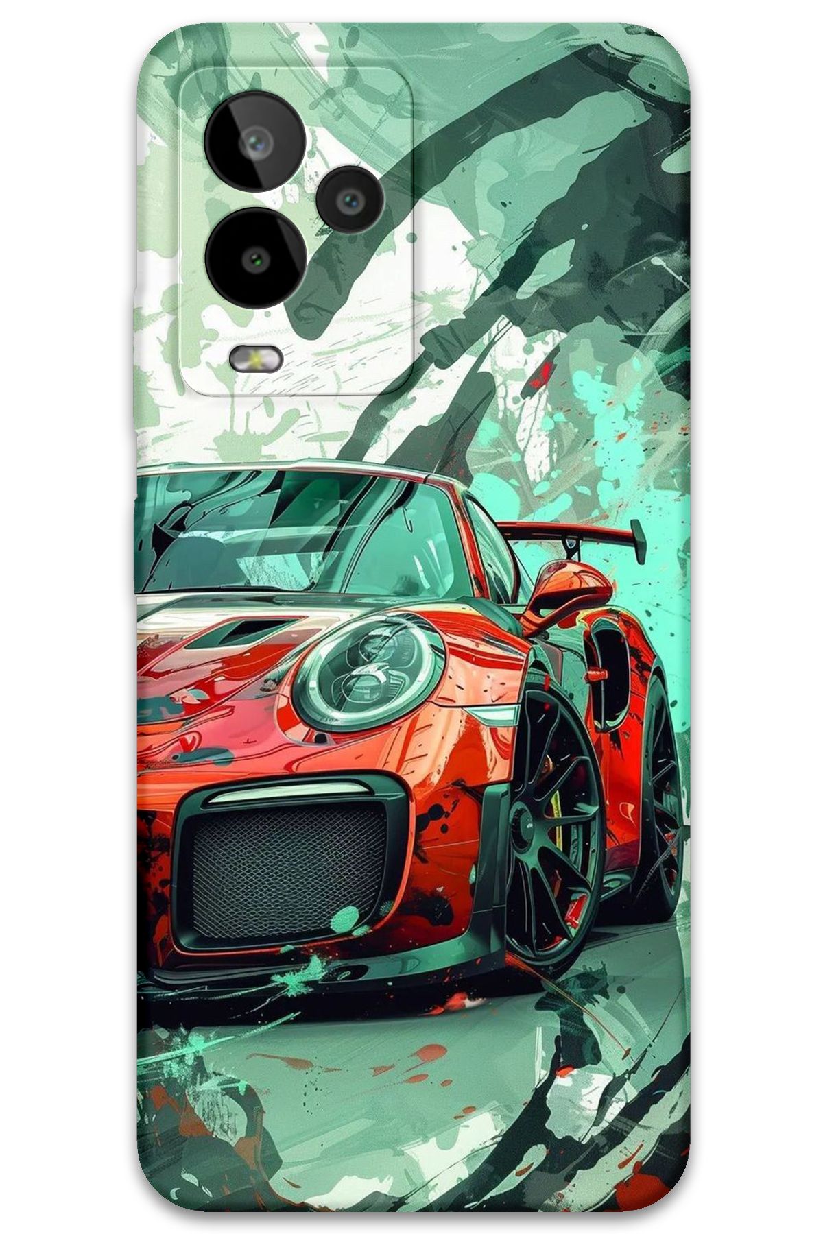 Gramaphone GM 24 Pro Uyumlu Araba Desenli Telefon Kılıfı + Ekran Koruyucu - 5765