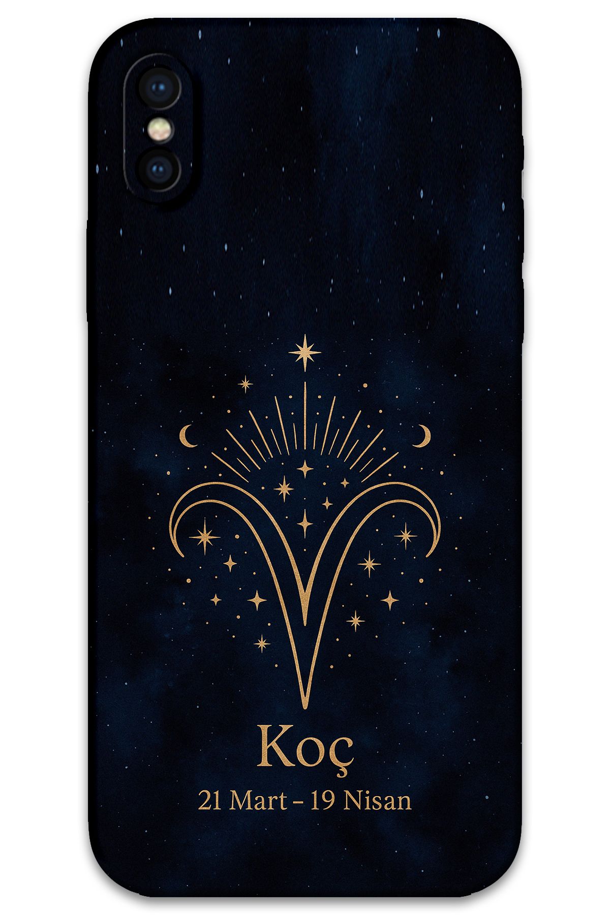 Gramaphone iPhone Xs Max Uyumlu Koç Burcu Desenli Telefon Kılıfı + Ekran Koruyucu - 5768